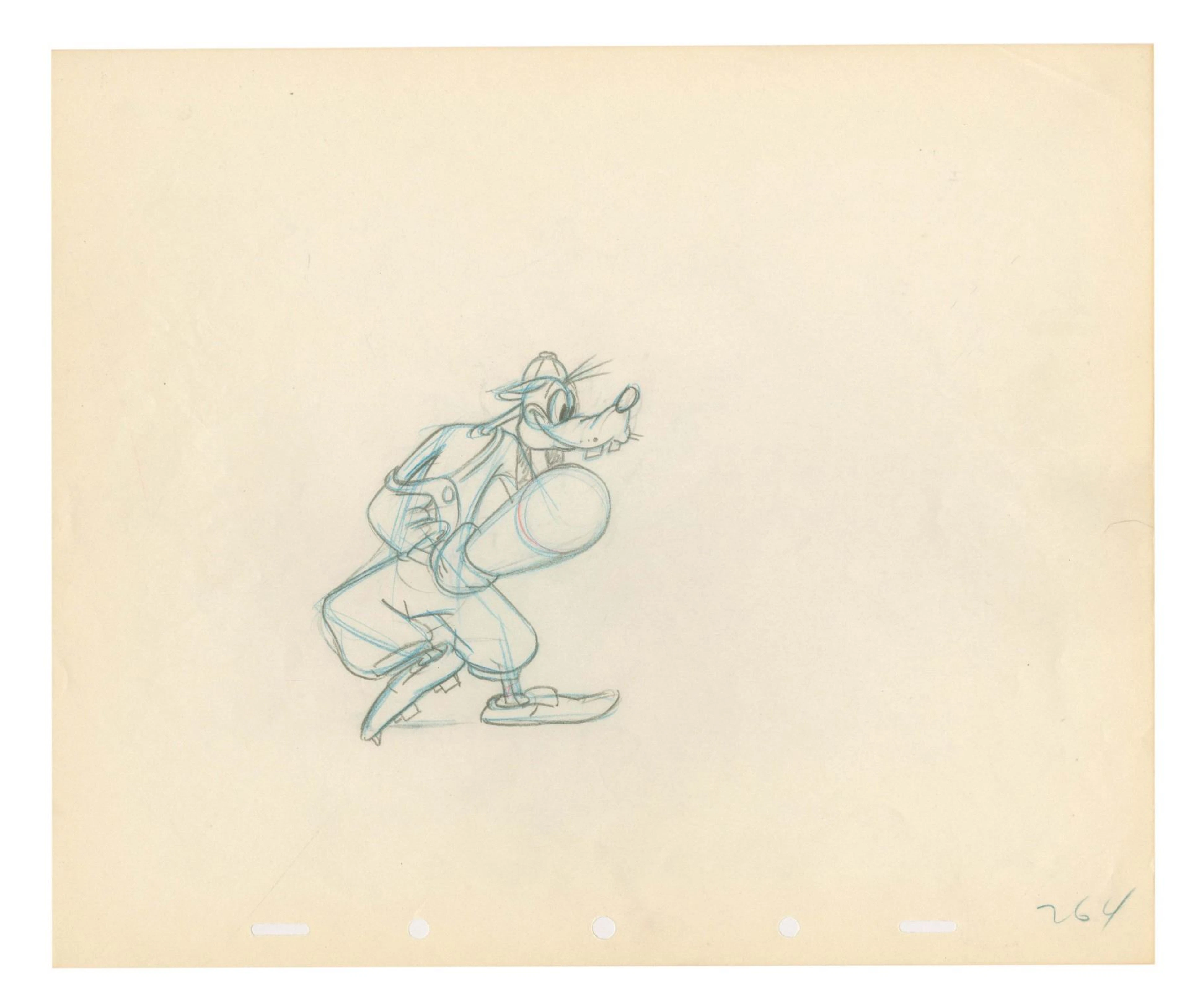 A "How To Play Baseball" Goofy Production Drawing.