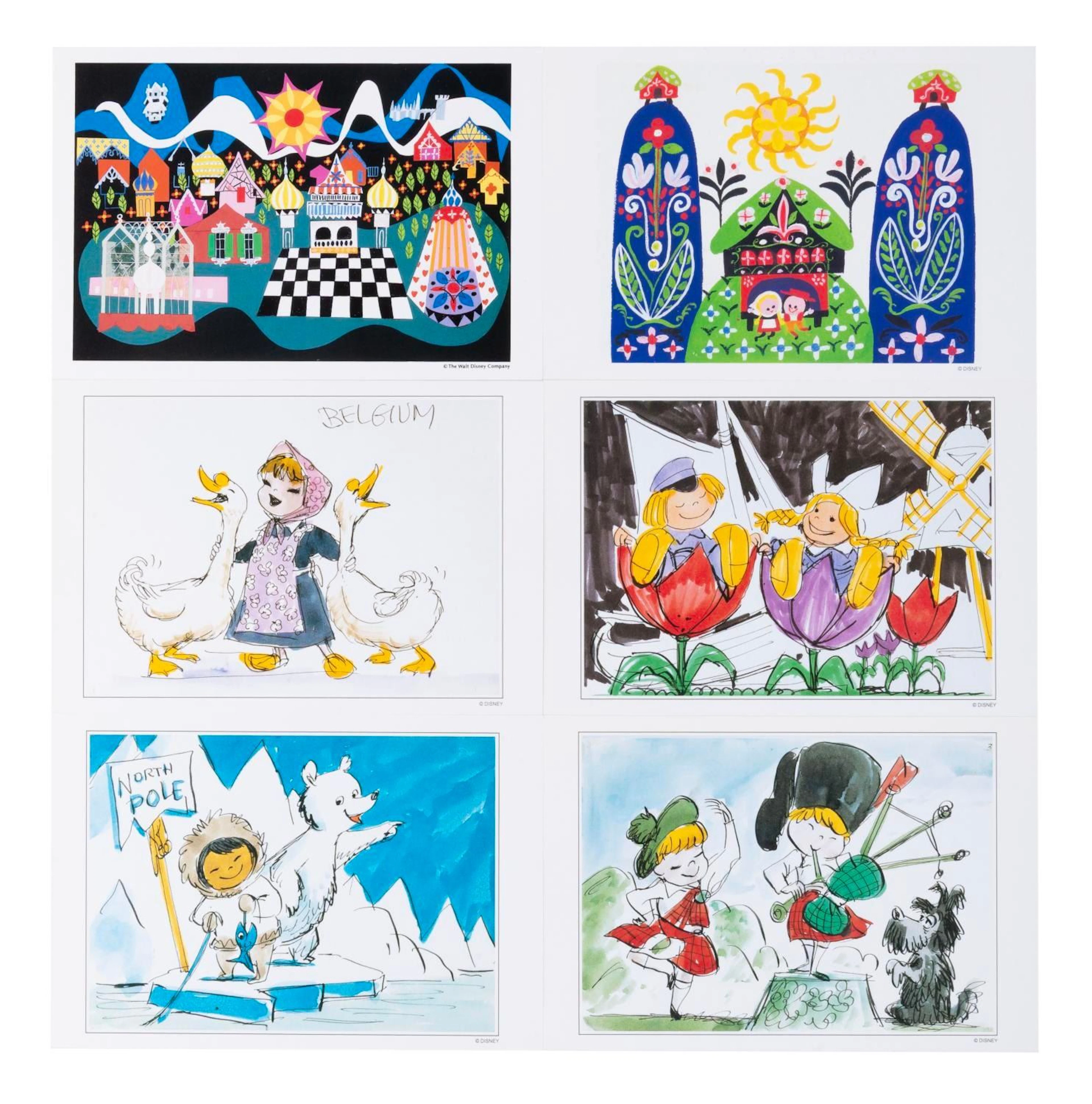 A Disney Gallery Its a Small World Postcard Collection.