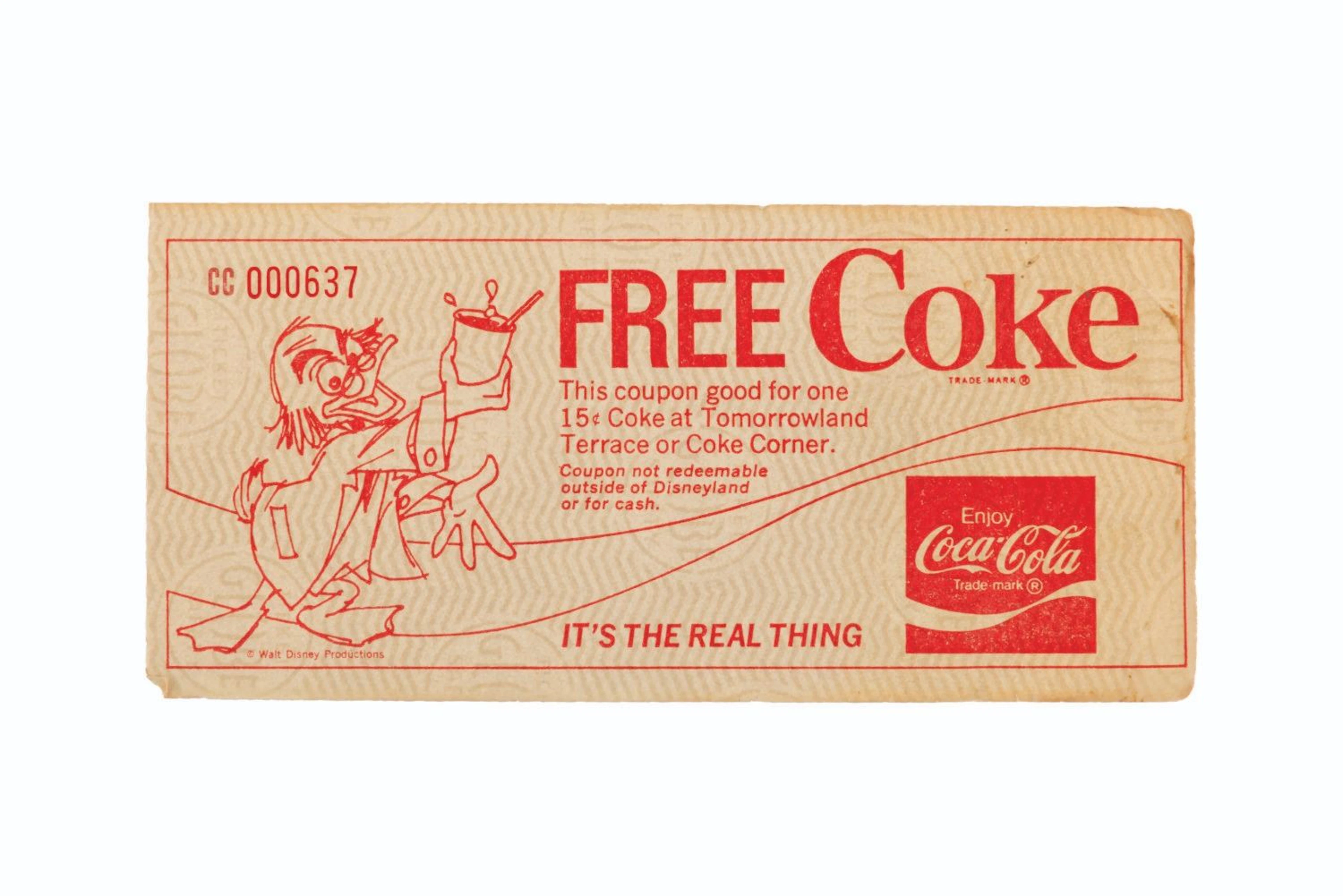 A Ludwig Von Drake "Free Coke " Coupon.