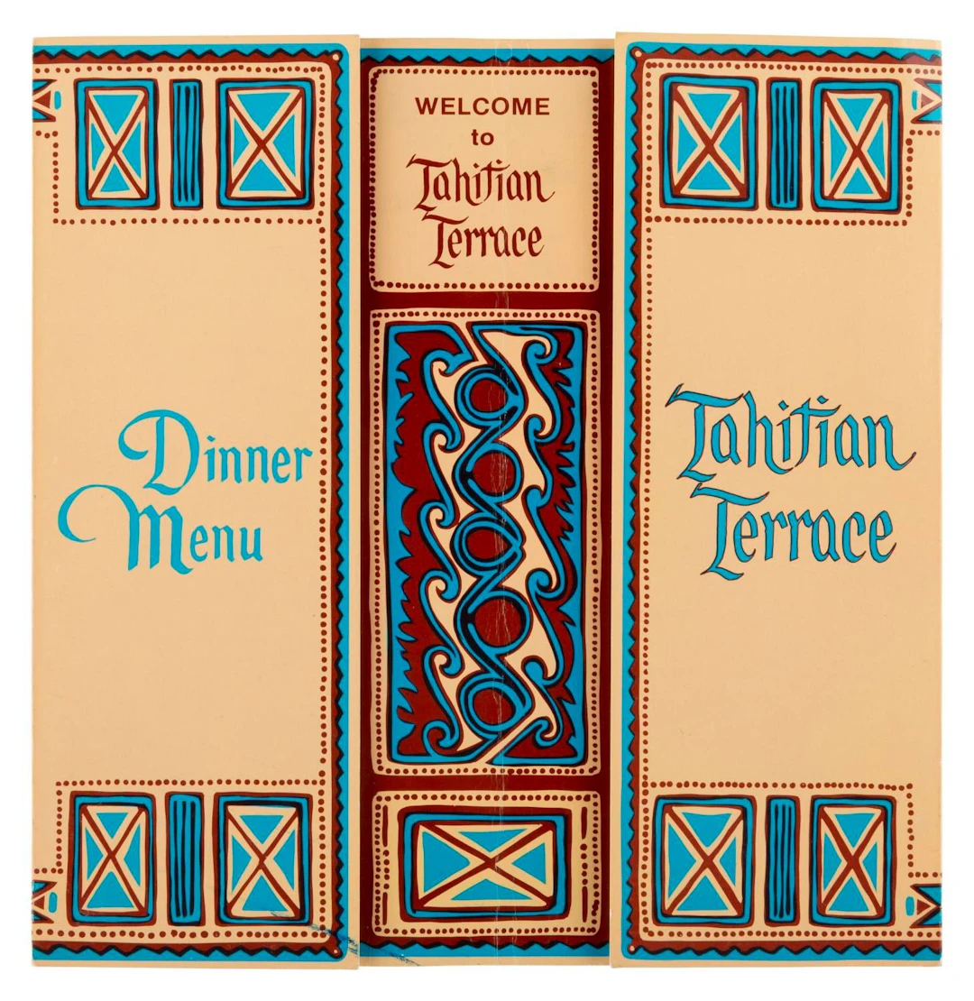 A Tahitian Terrace Dinner Menu.