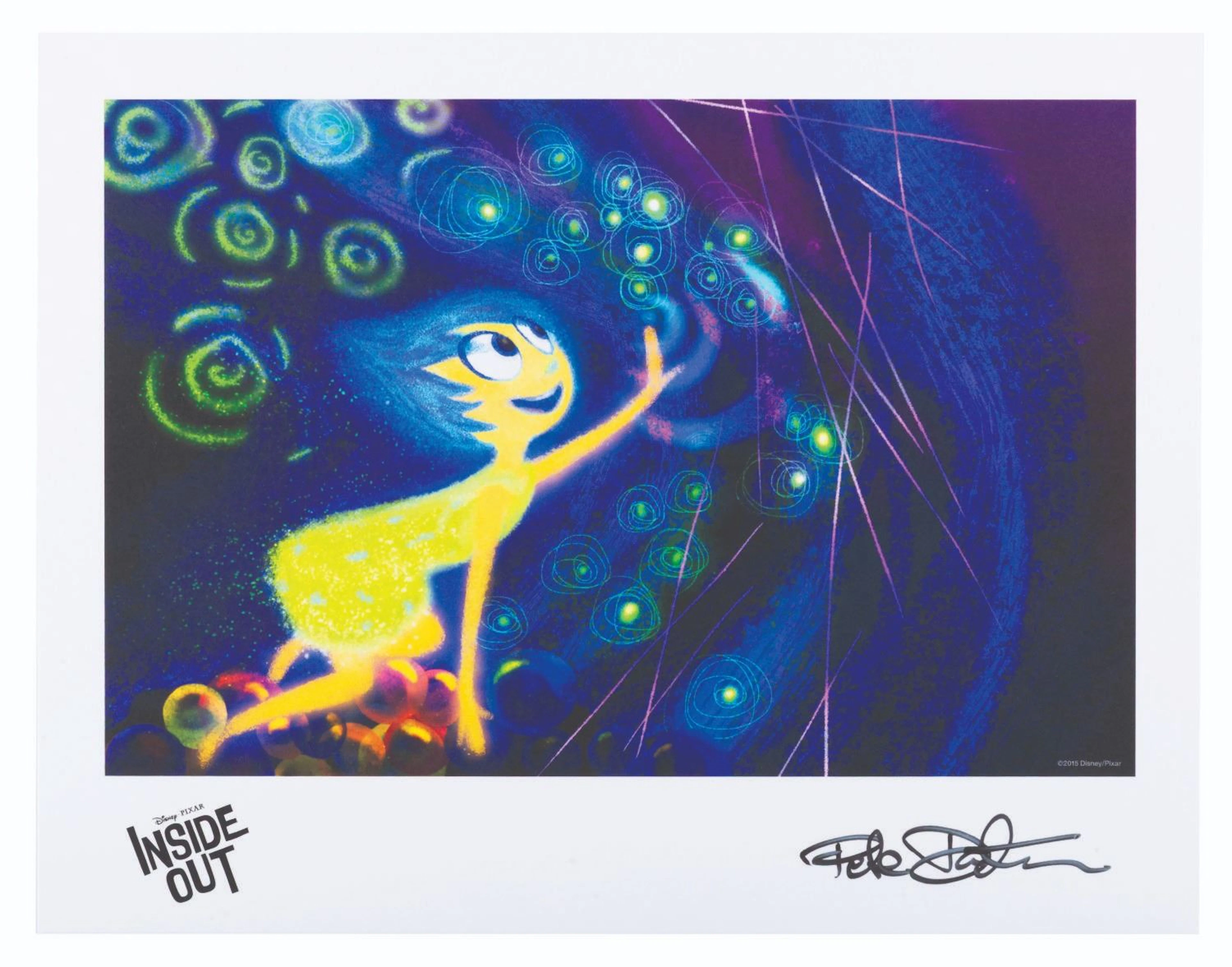 An "Inside Out" Art Print Signed by Director Pete Docter.