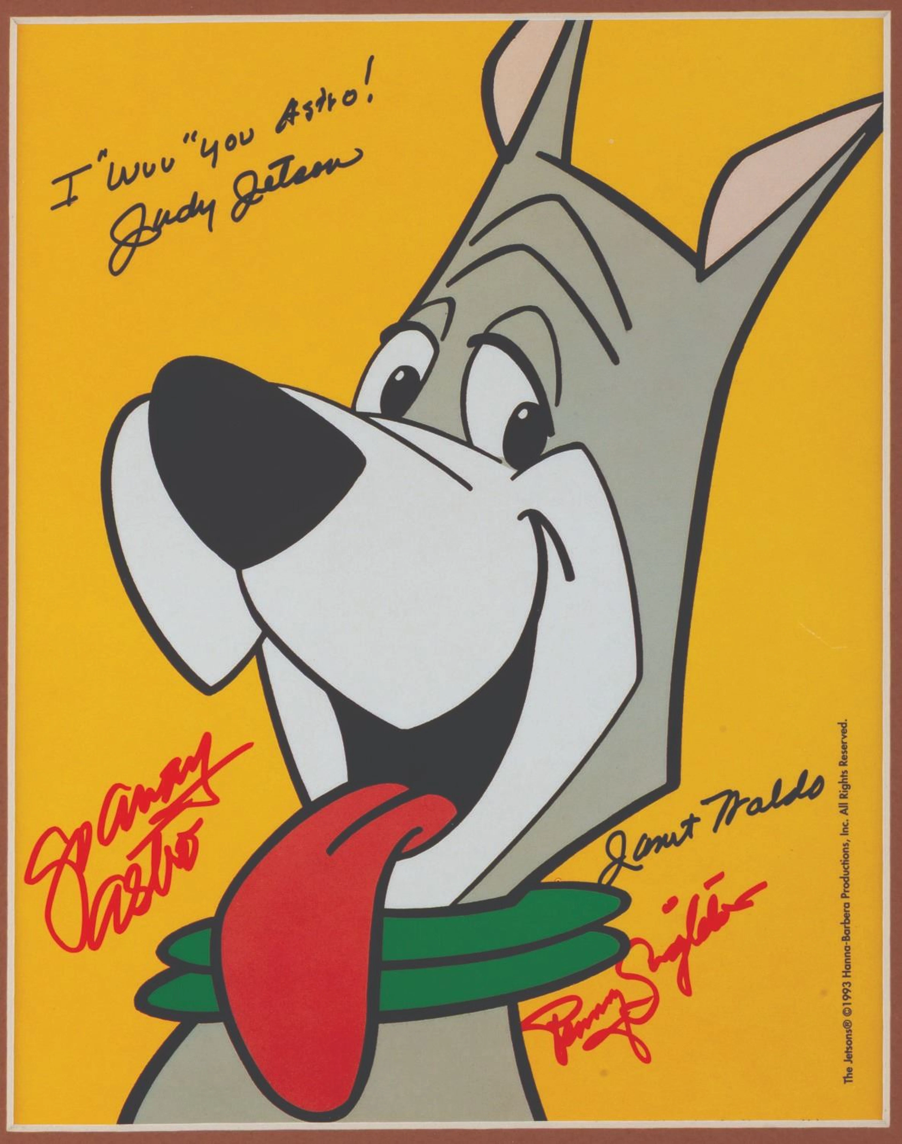 A Signed "The Jetsons" Astro Poster Print.