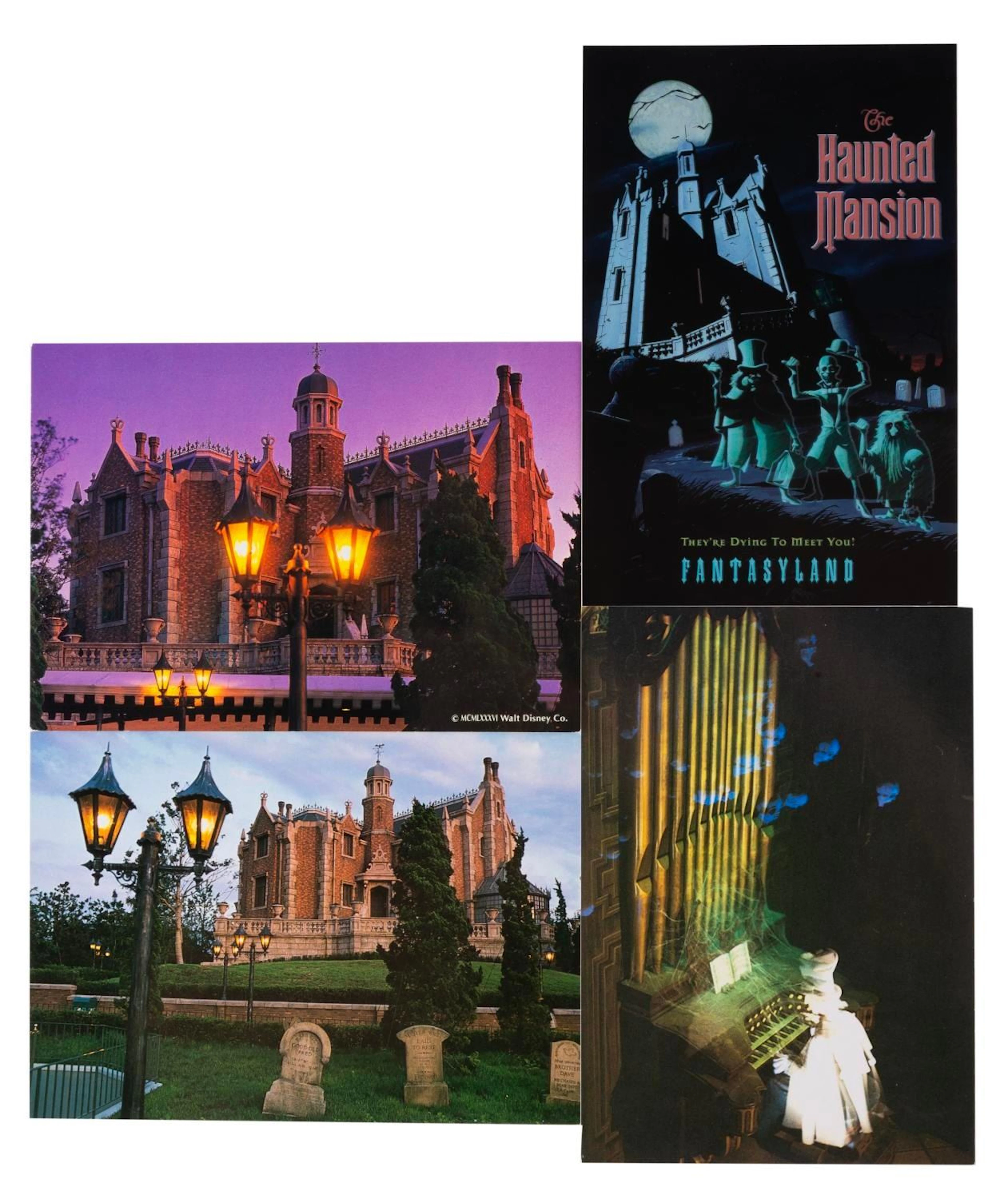 A Collection of Tokyo Disneyland Haunted Mansion Postcards.