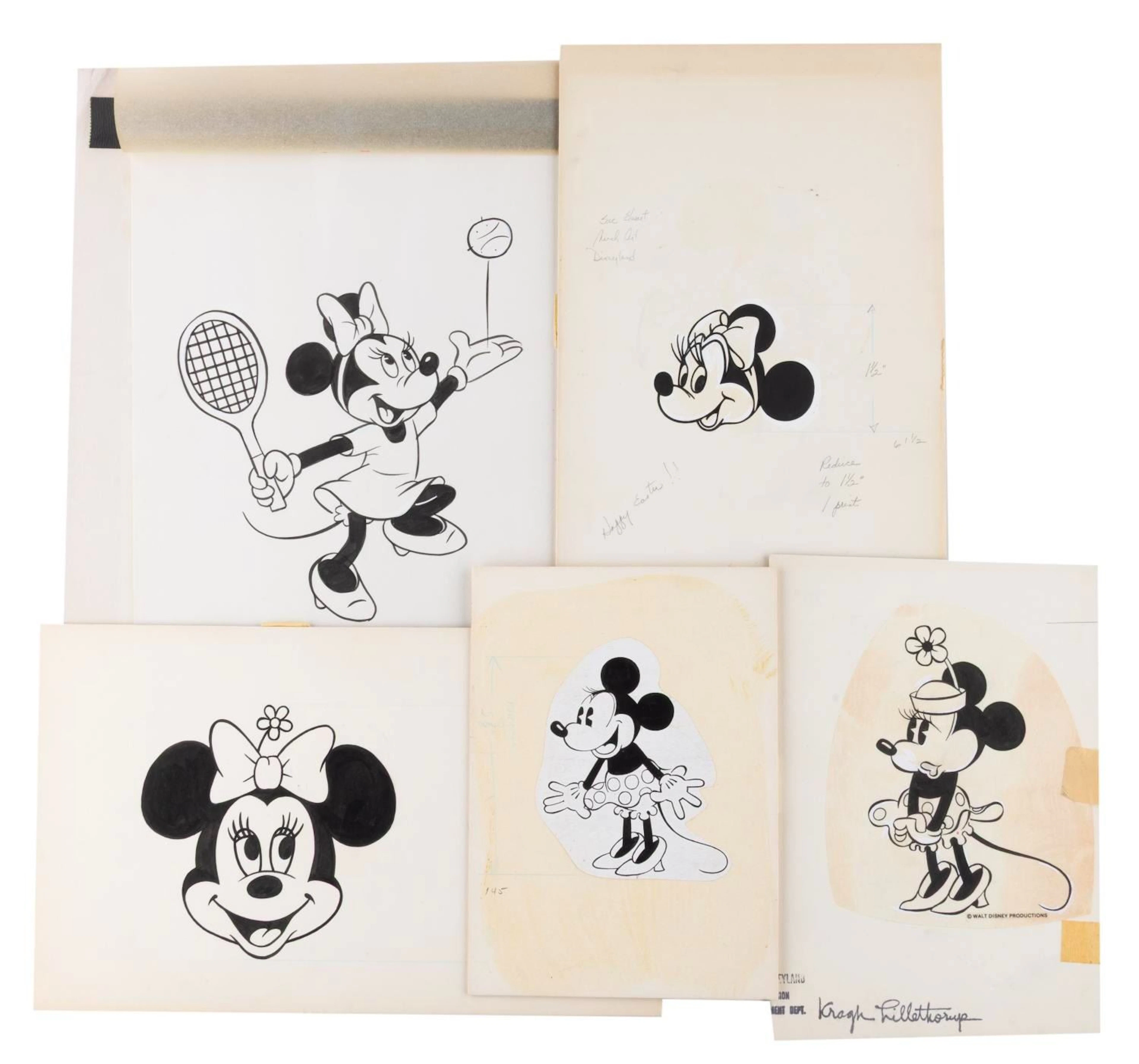 A Collection of Original Minnie Mouse Drawings.