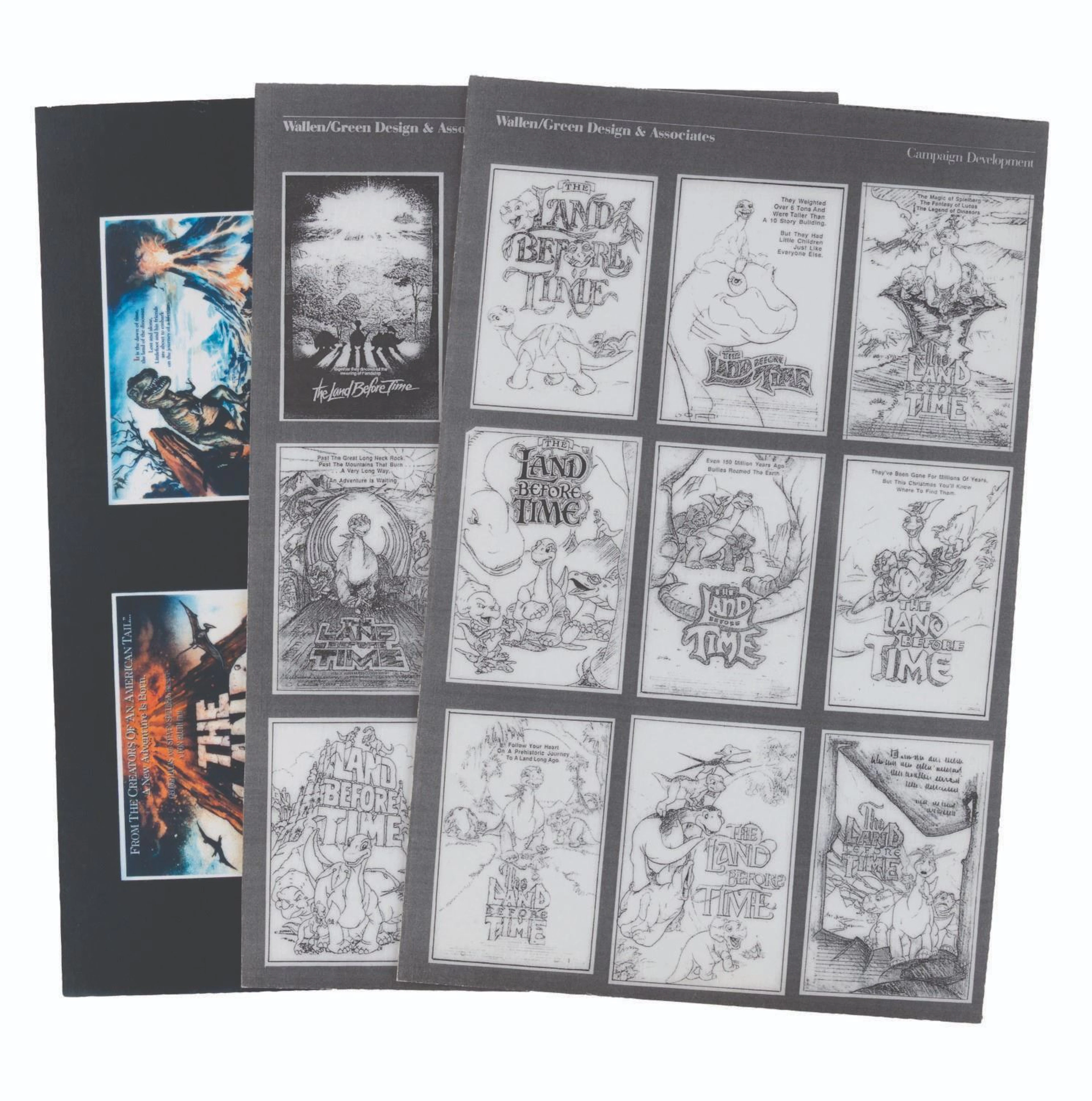Three "The Land Before Time" Poster Presentation Boards.