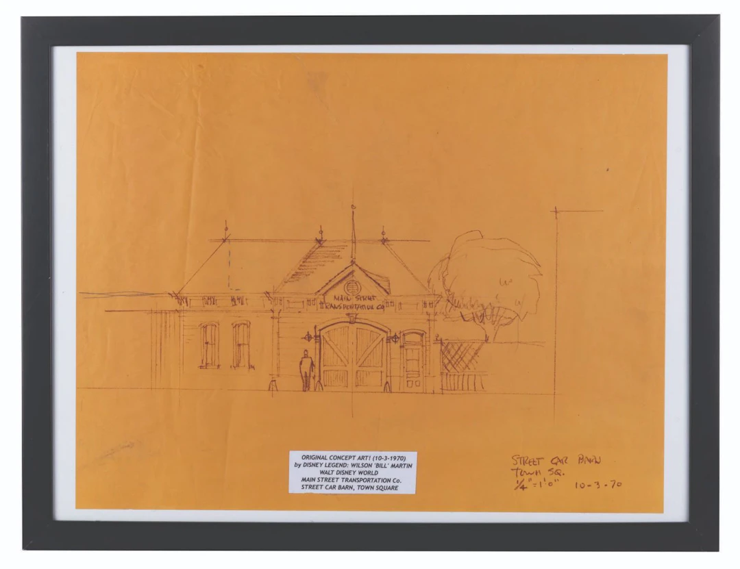 A Bill Martin Main Street Car Barn Original Concept Drawing.