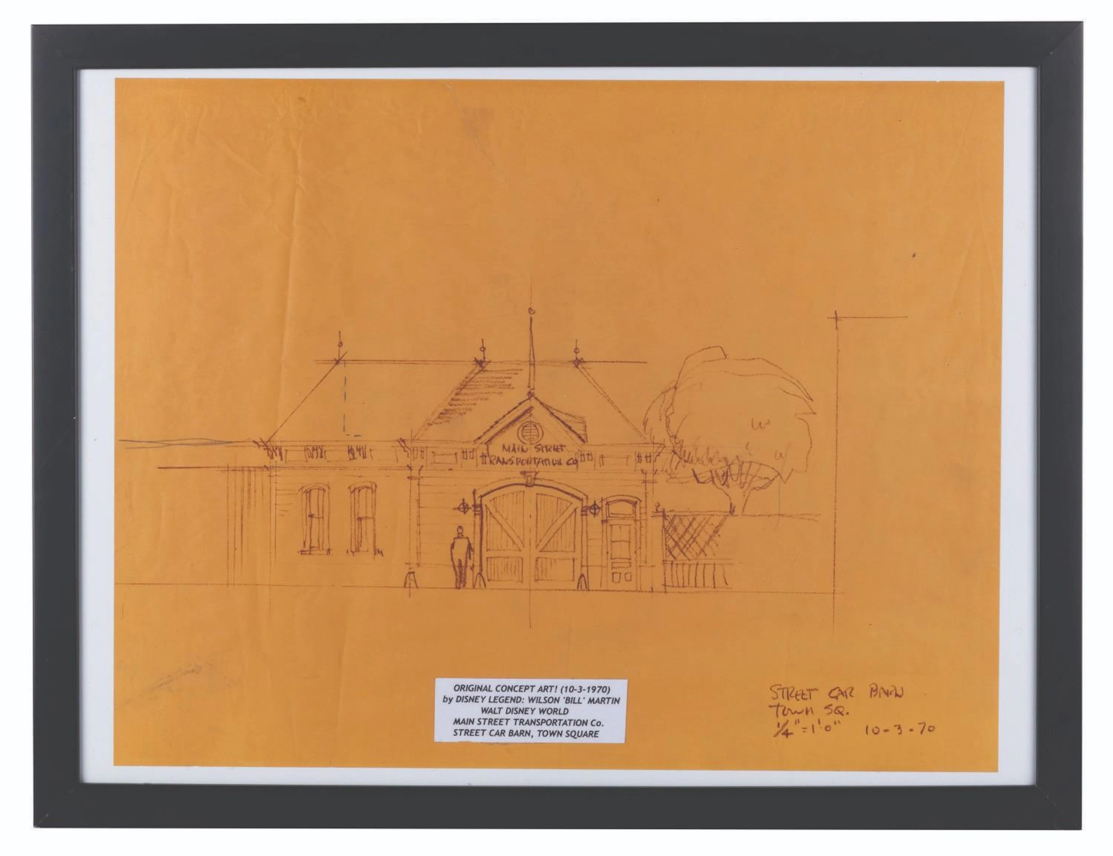 A Bill Martin Main Street Car Barn Original Concept Drawing.