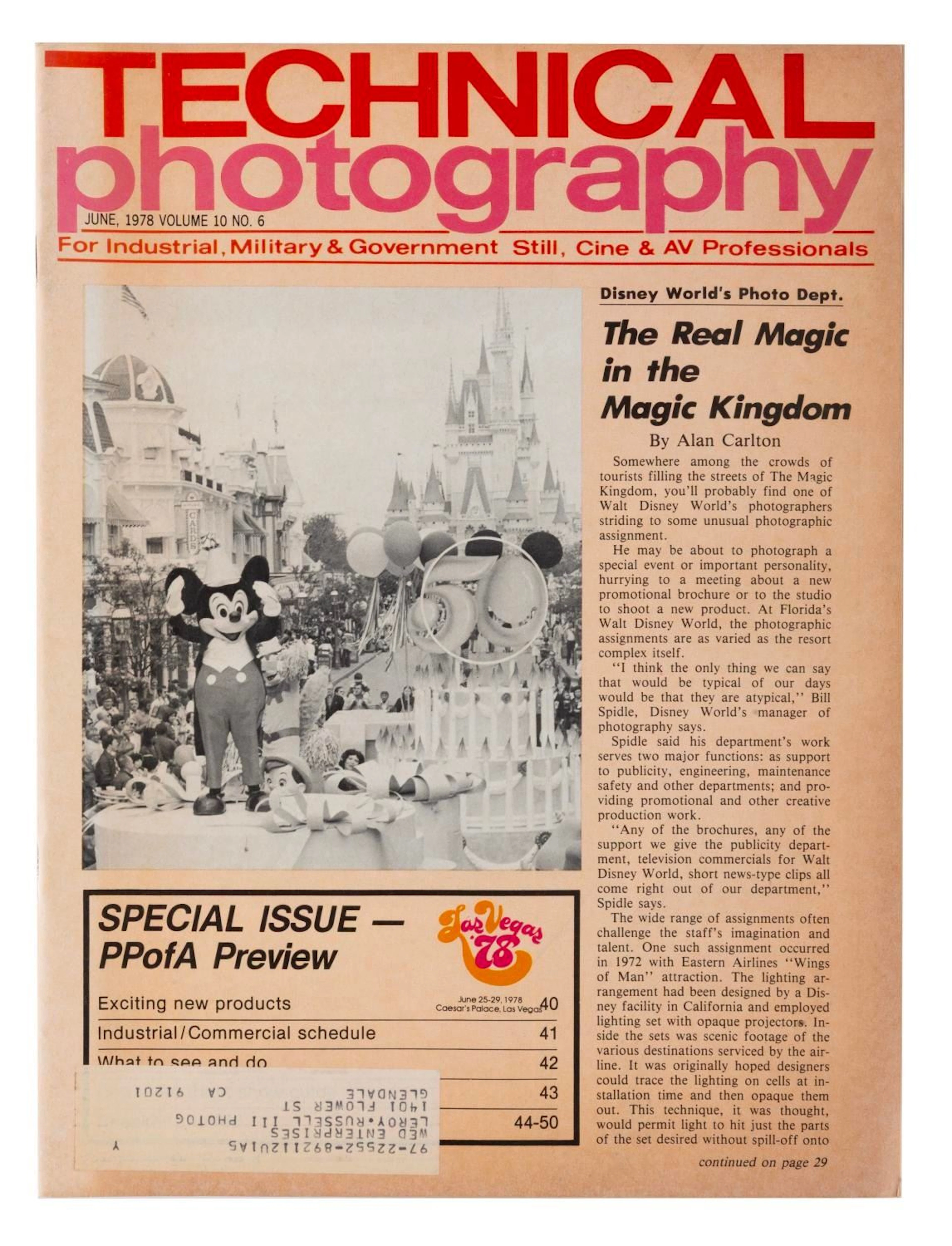 A Technical Photography Magazine with Walt Disney World Cover Story.