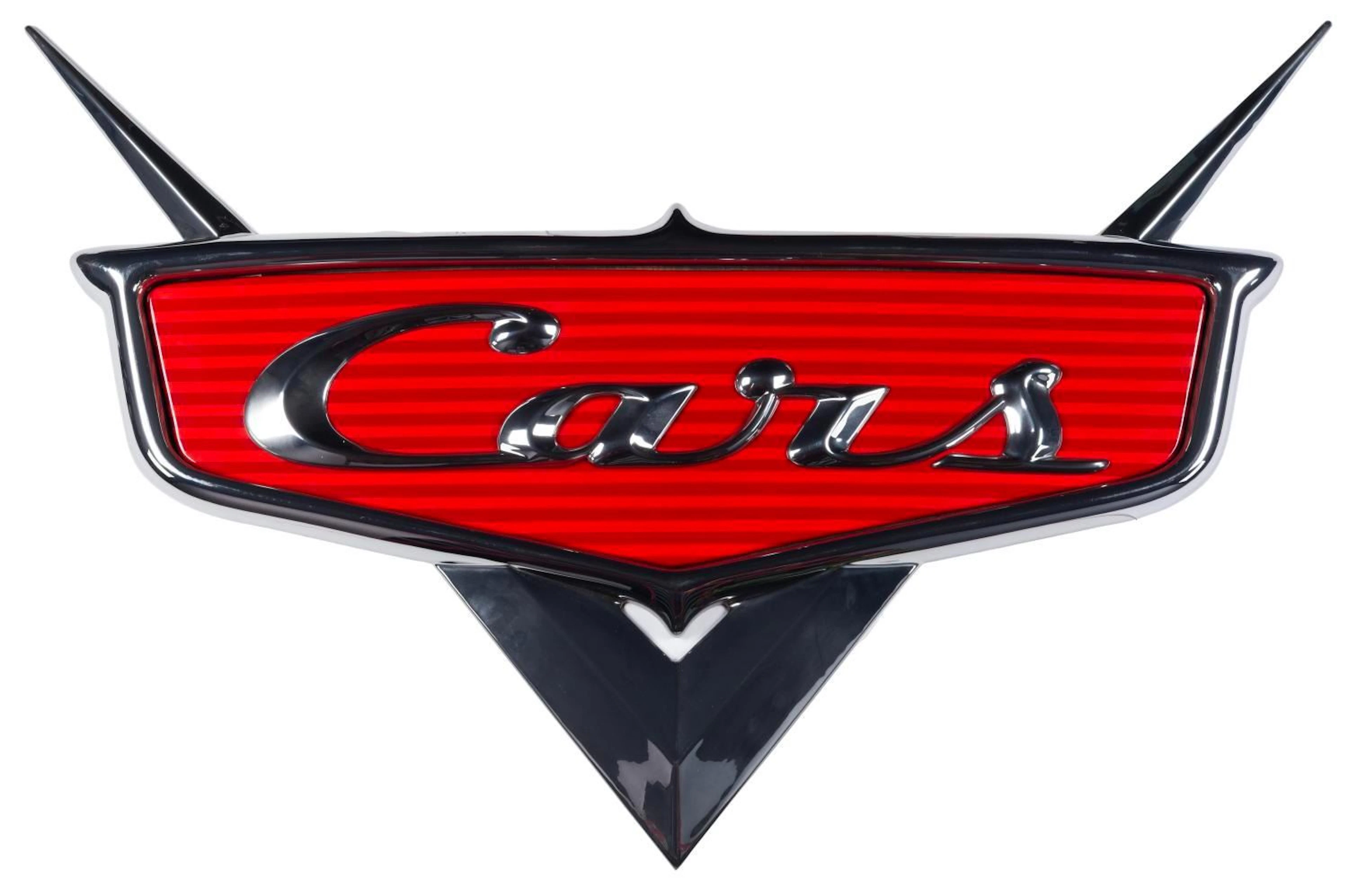 A Disney Store "Cars" Logo Sign.