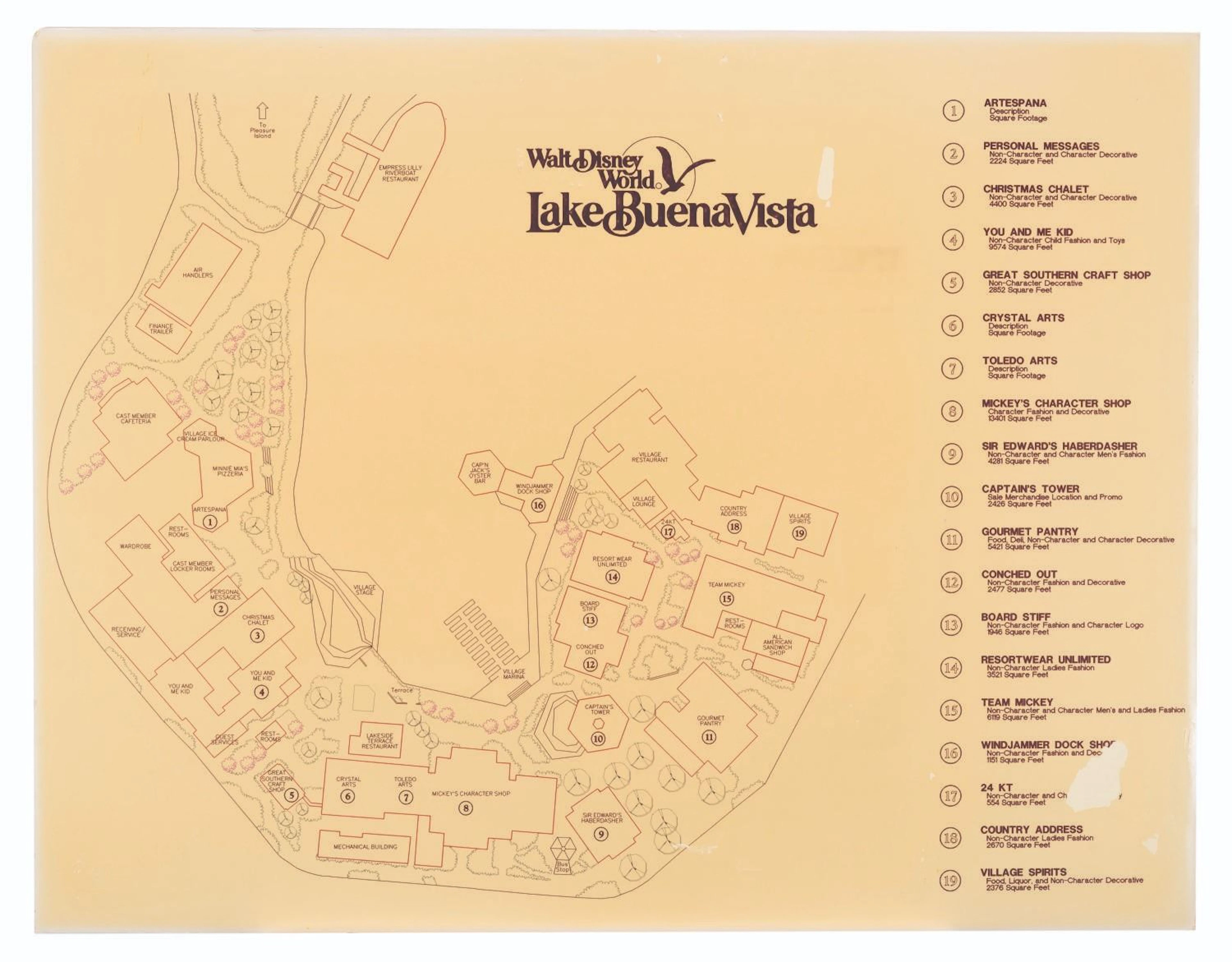 A Walt Disney World Lake Buena Vista Map.