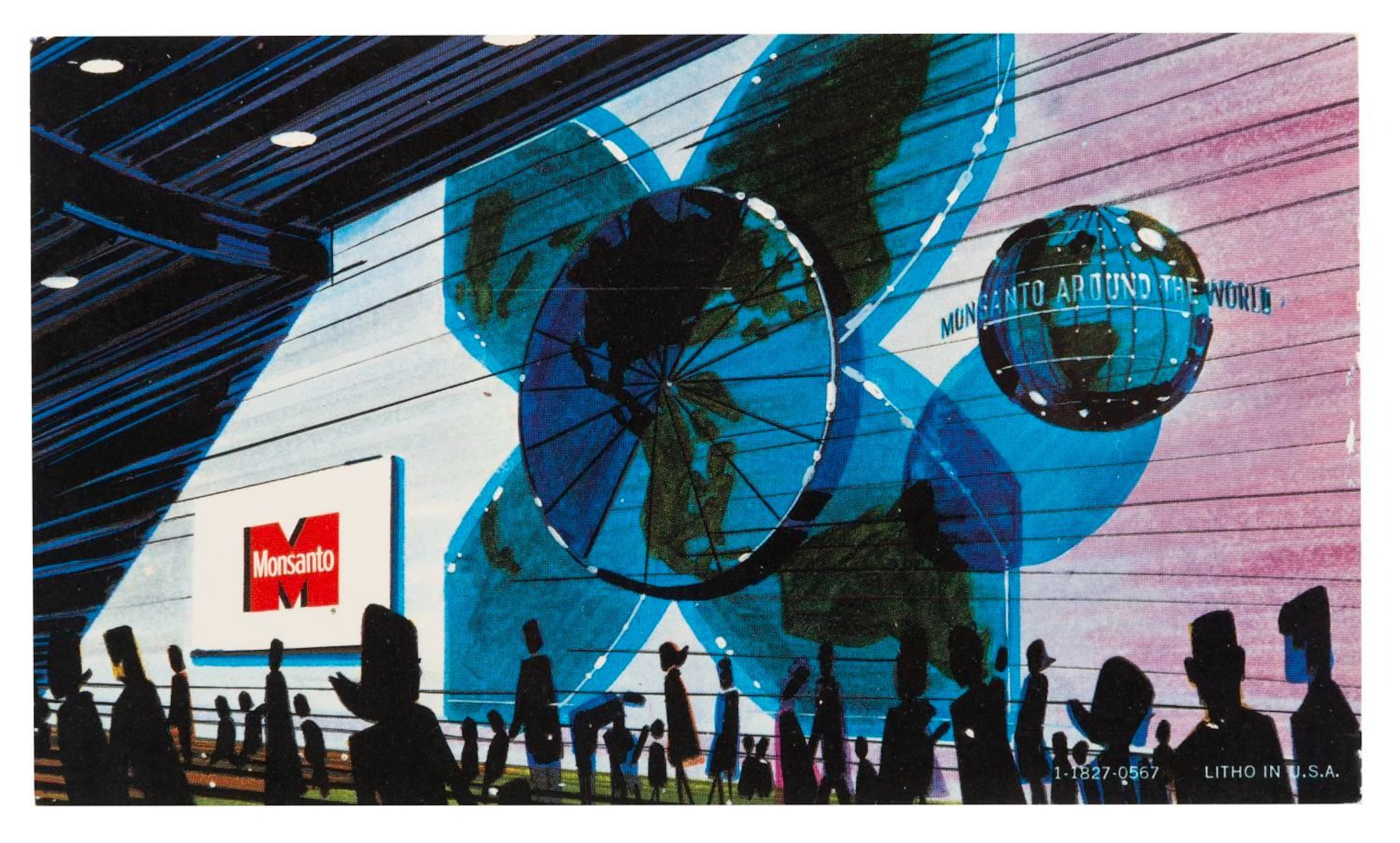 A Disneyland Monsanto World Clock Postcard.