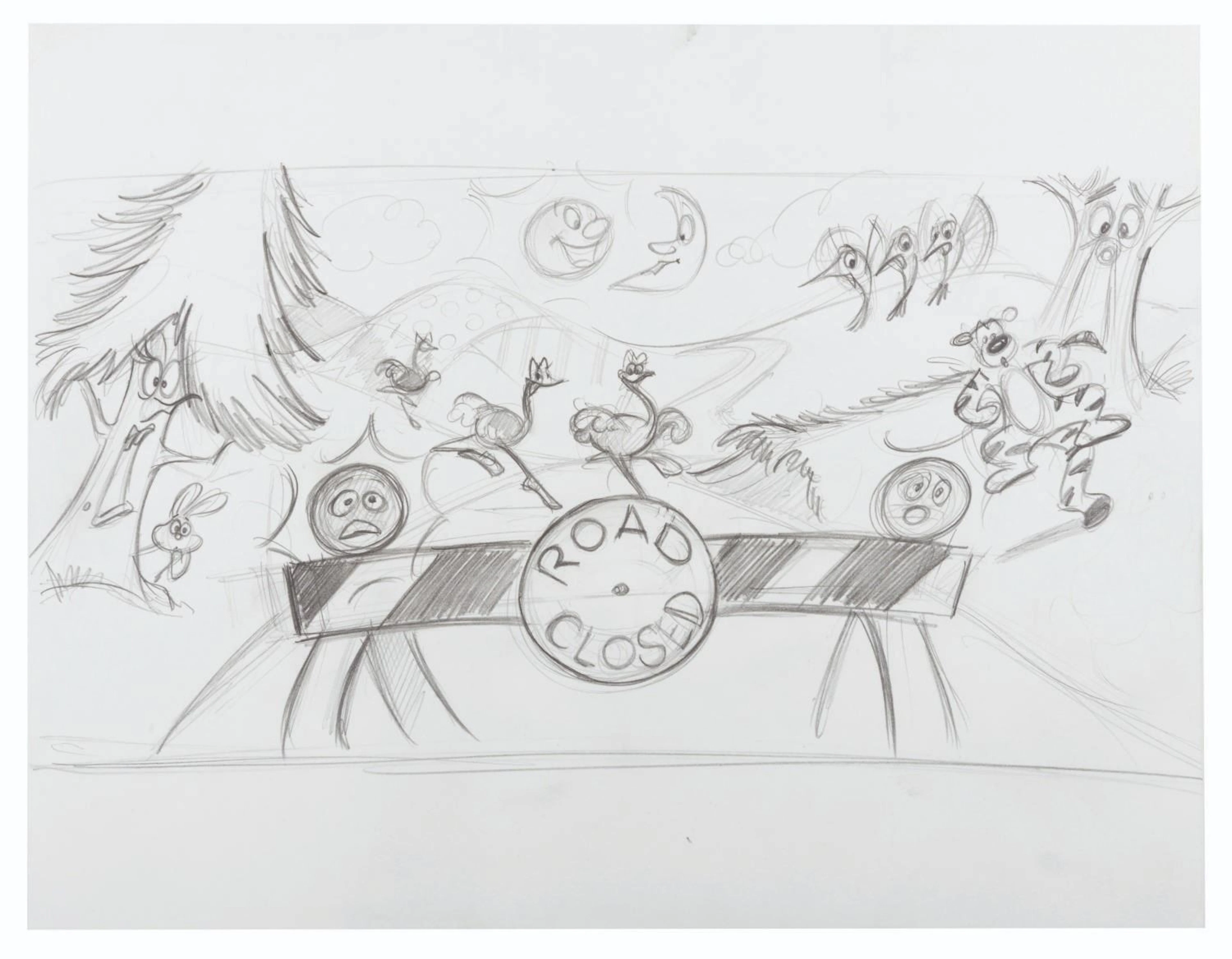 A "Who Framed Roger Rabbit" Toontown Storyboard Drawing.