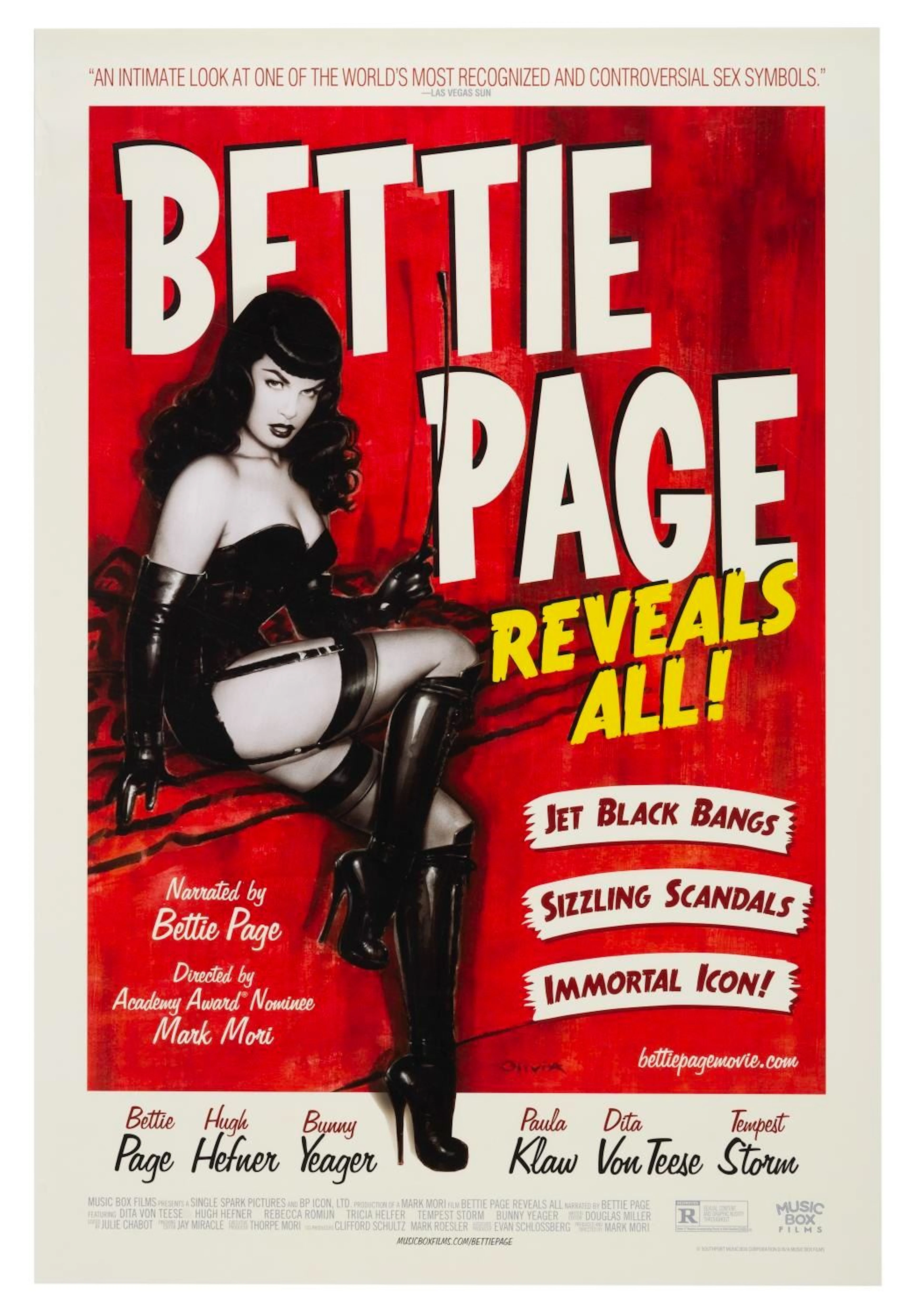 A "Bettie Page Reveals All" One-Sheet.