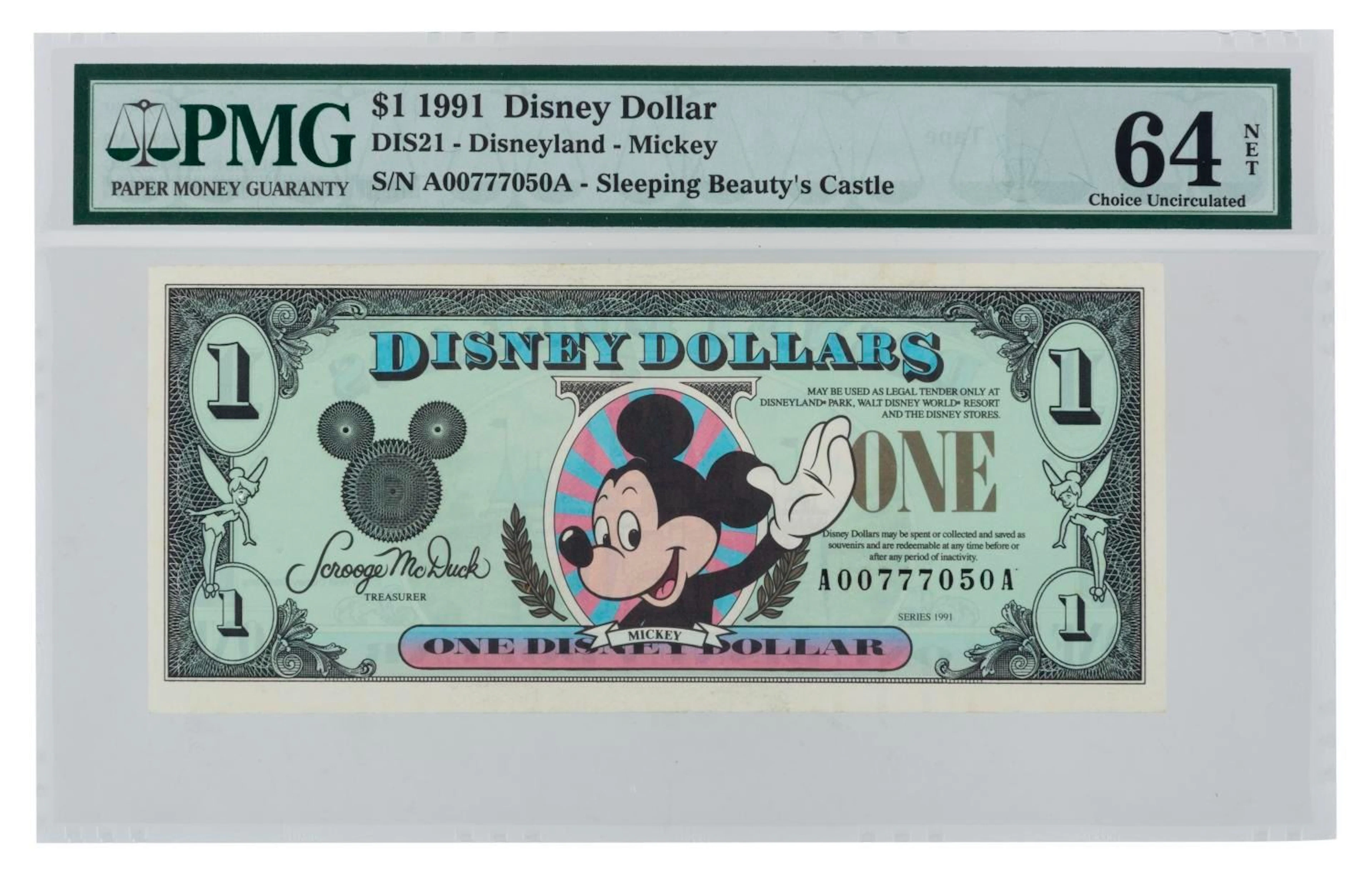 A Graded $1 Series 1991 Disney Dollar.