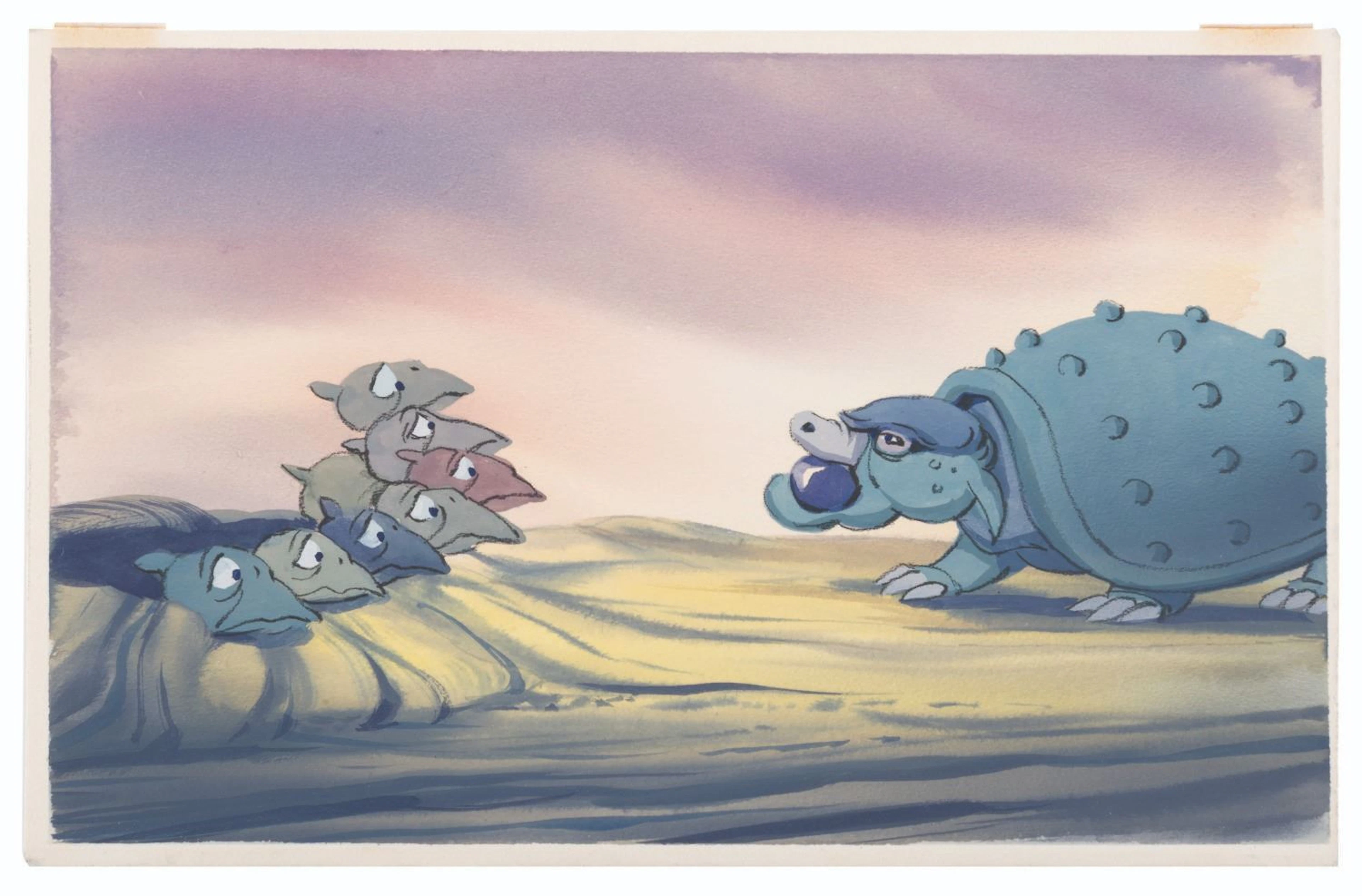 A "The Land Before Time" Color Key Concept Painting.