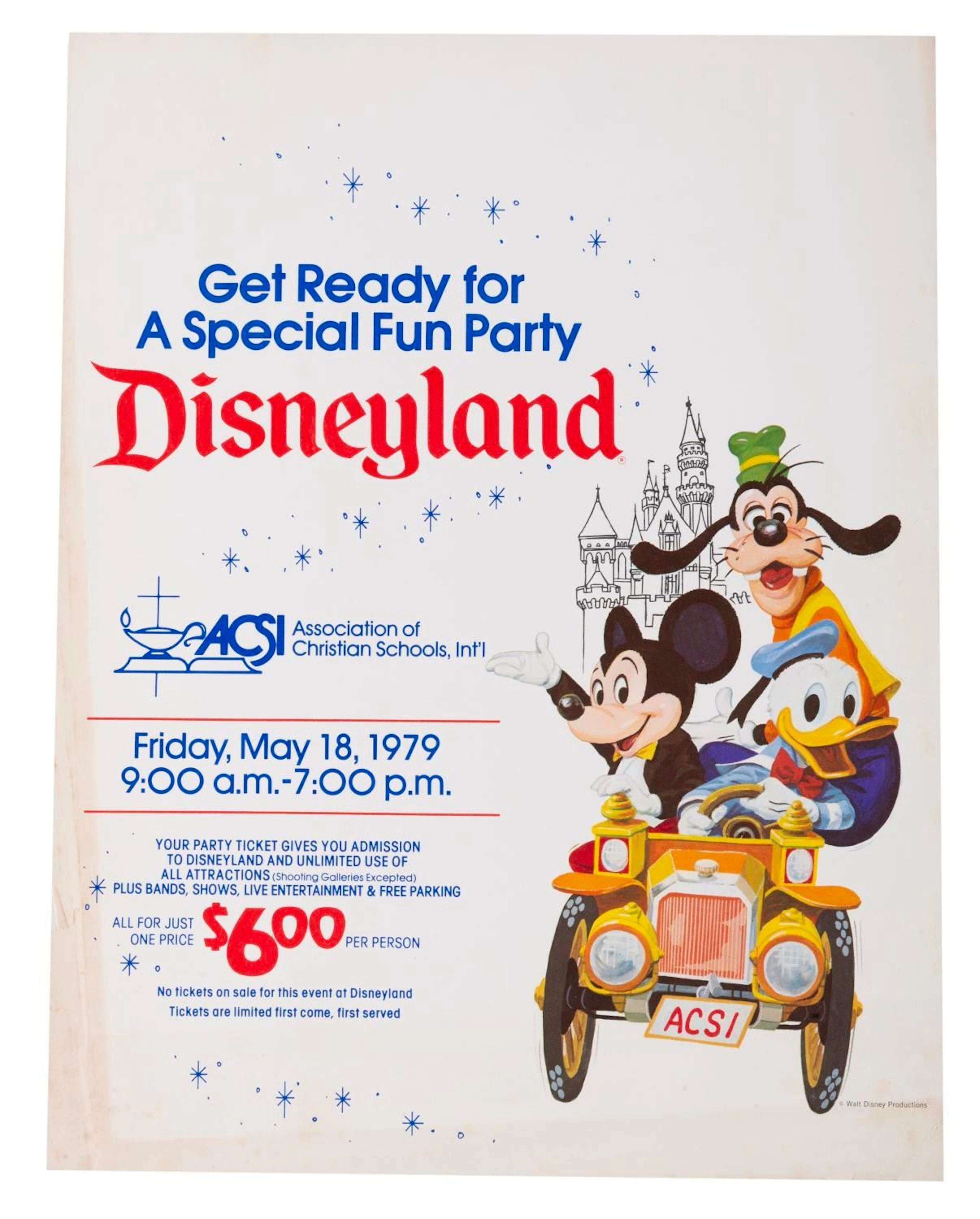 An ASCI Disneyland Party Night Flyer.