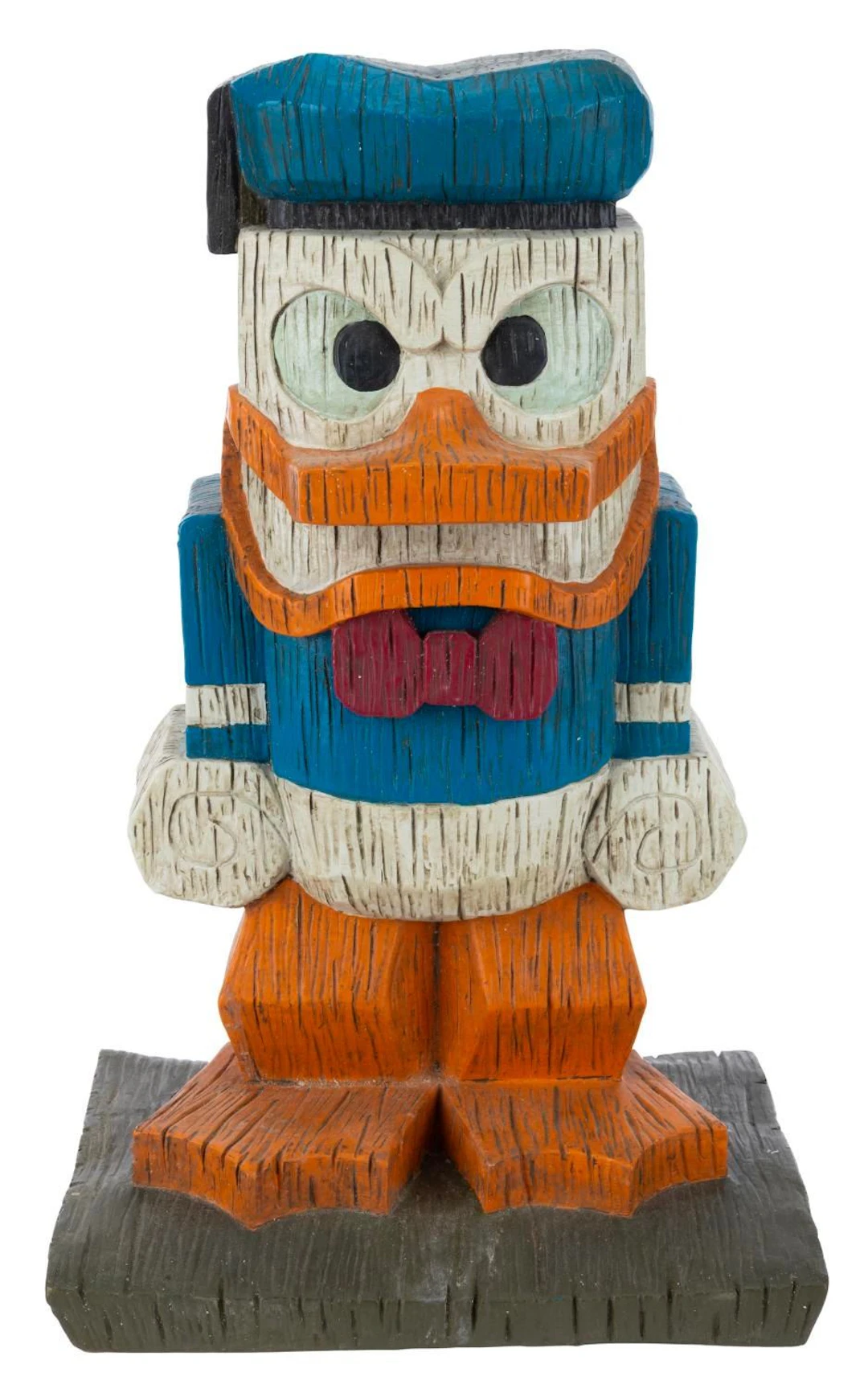 A Donald Duck Tiki Statue.