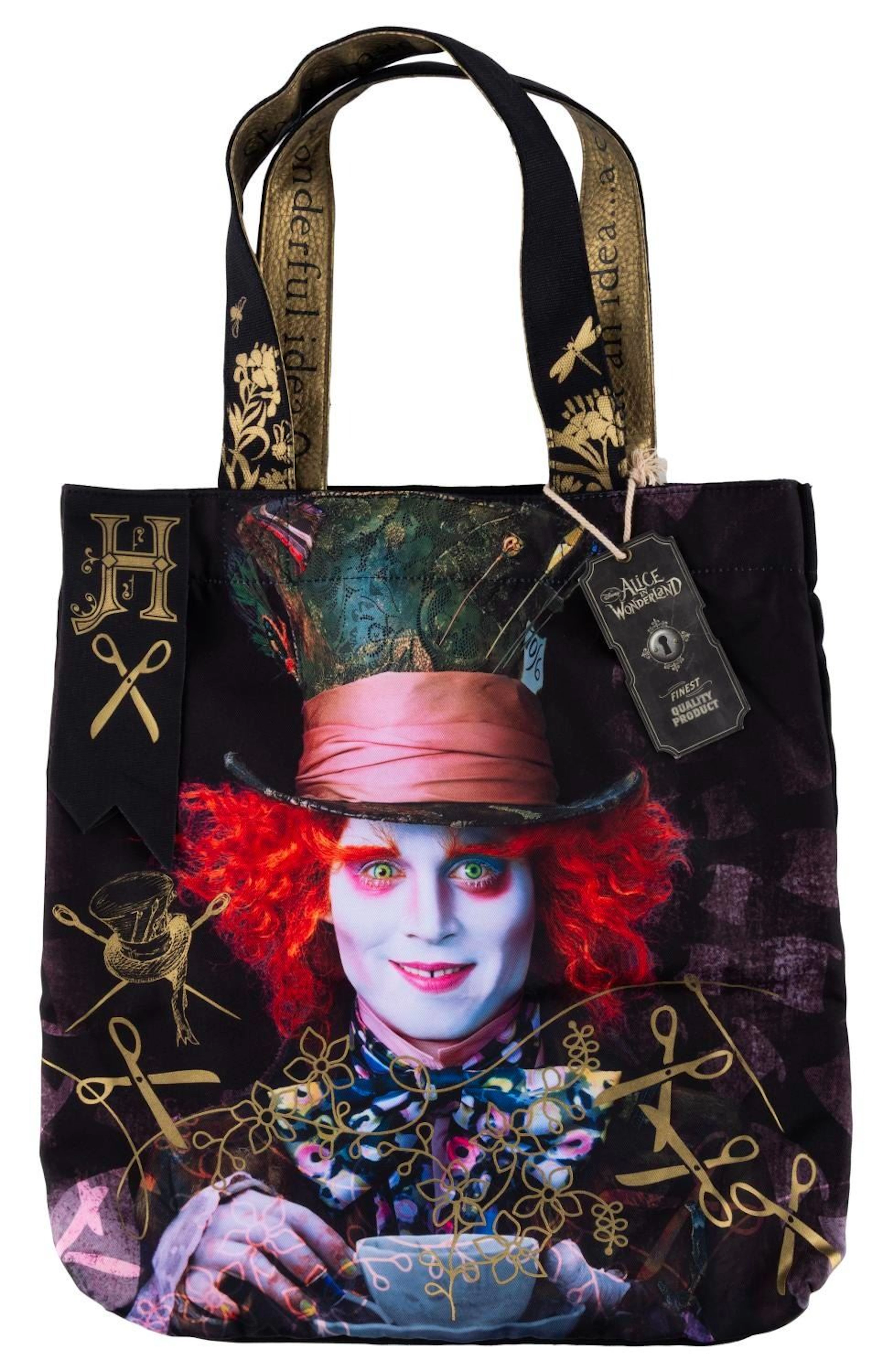 An "Alice in Wonderland " Mad Hatter Tote Bag.