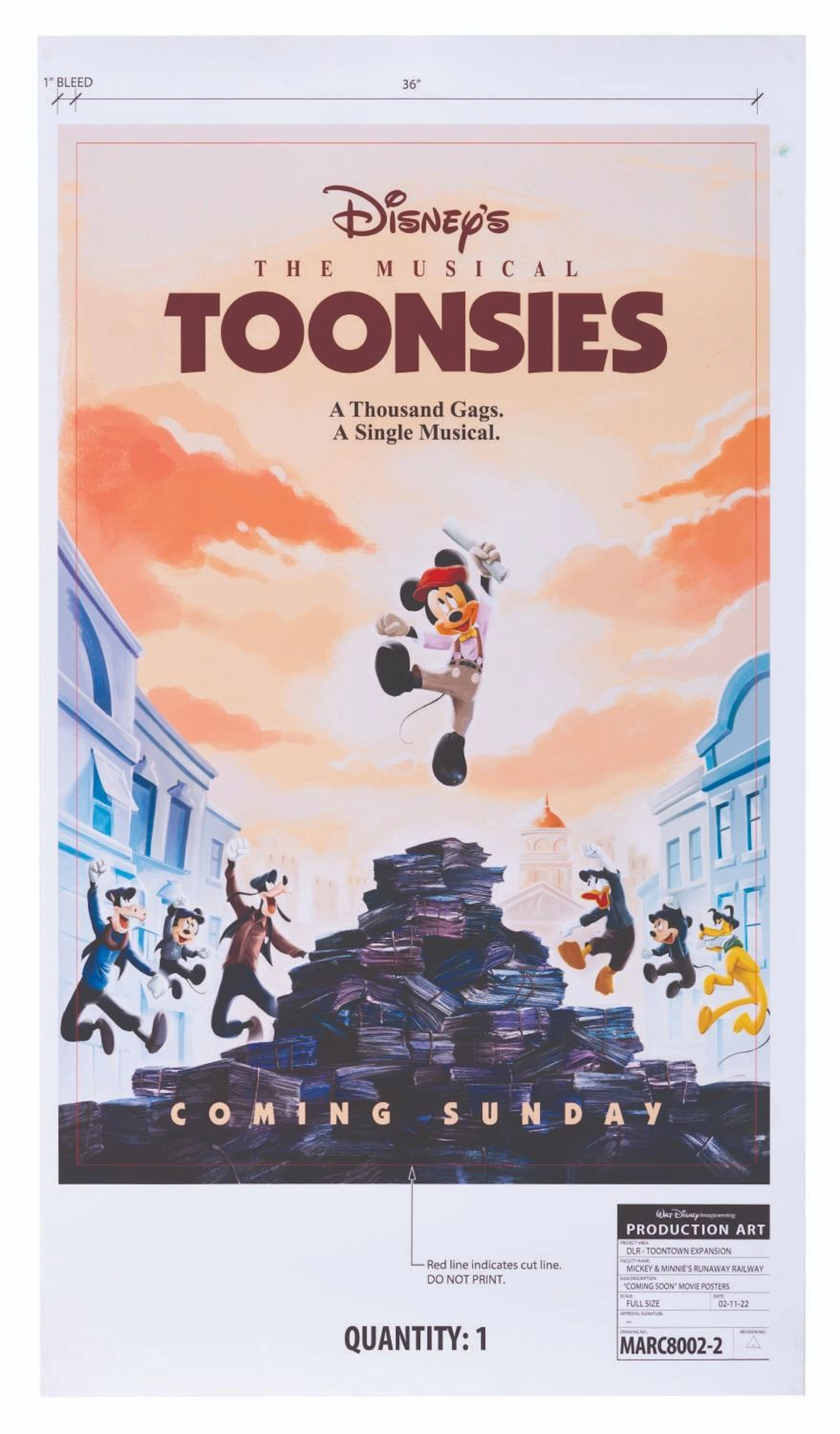 A Disney's "Toonsies" Production Art Poster.