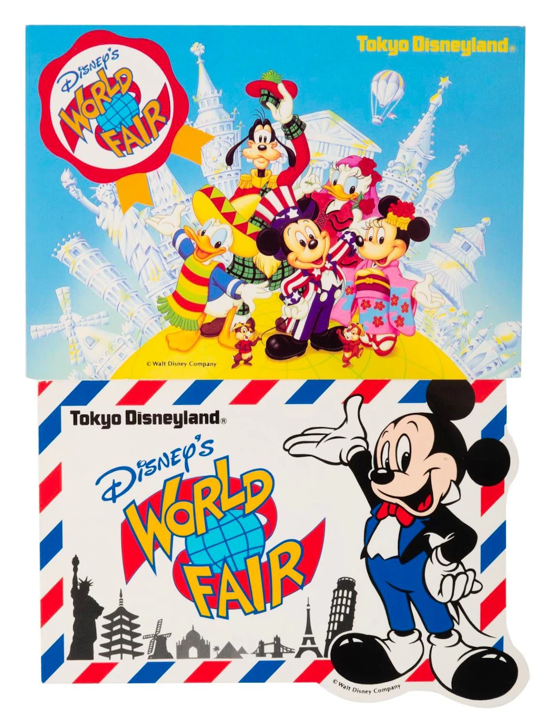A Pair of Disney's World Fair Postcards.