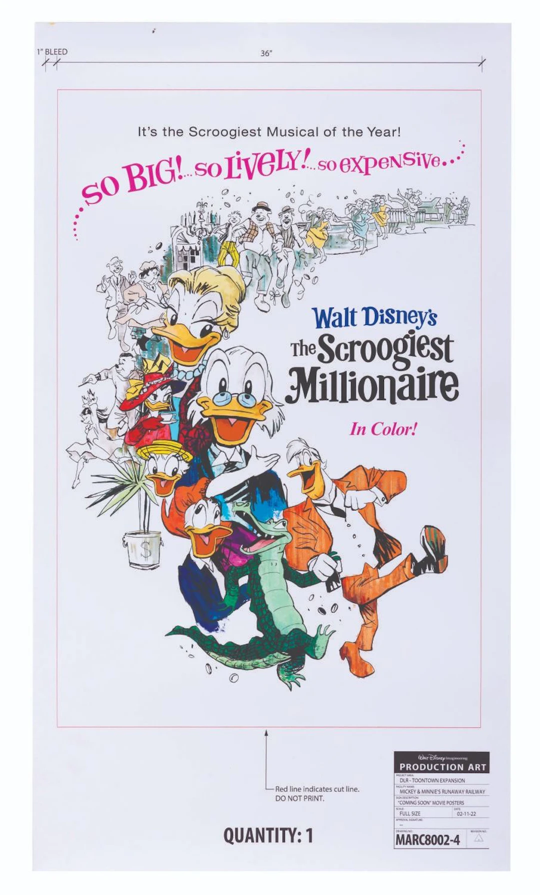 A "The Scroogeiest Millionaire" Production Art Poster.