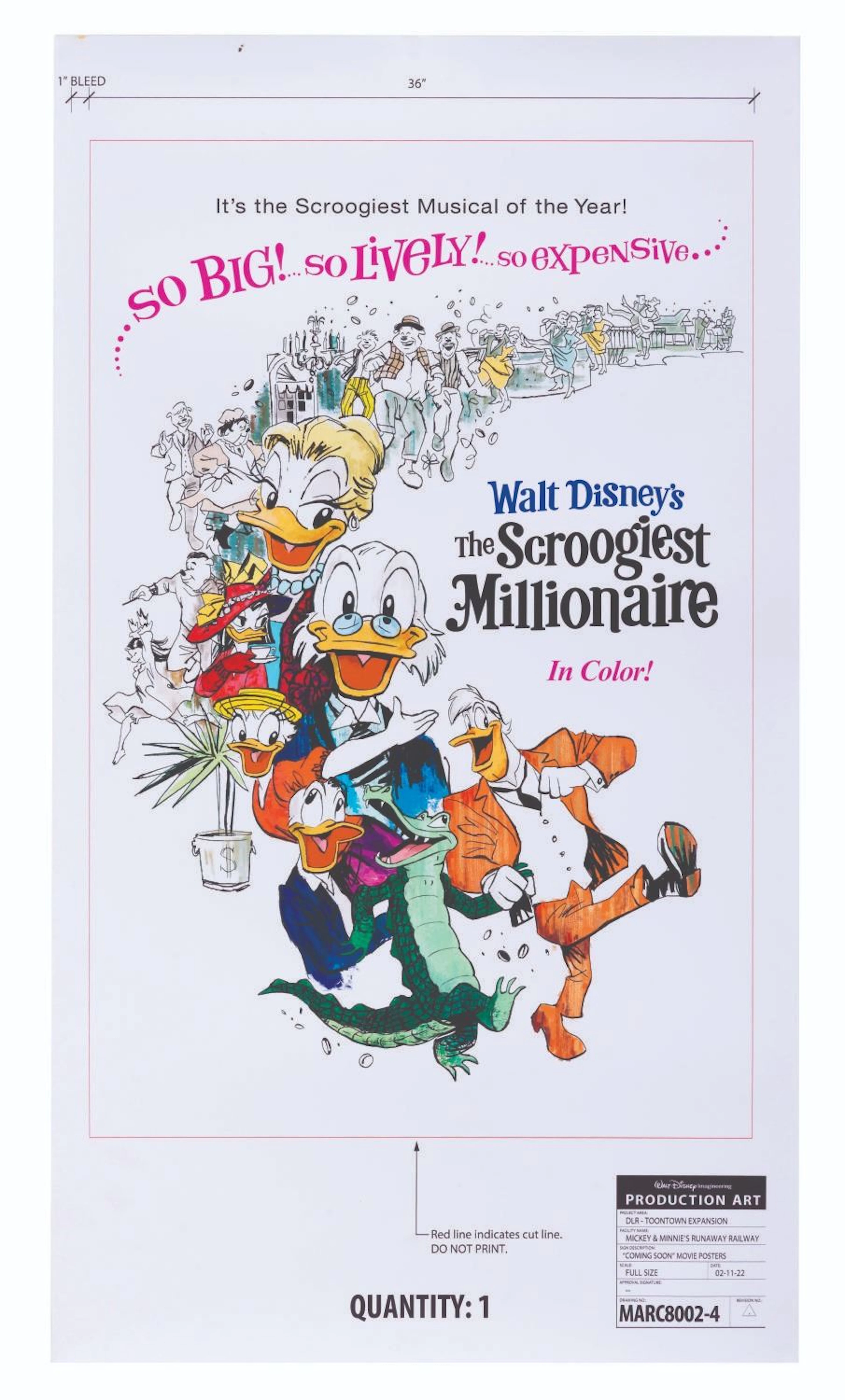 A "The Scroogeiest Millionaire" Production Art Poster.