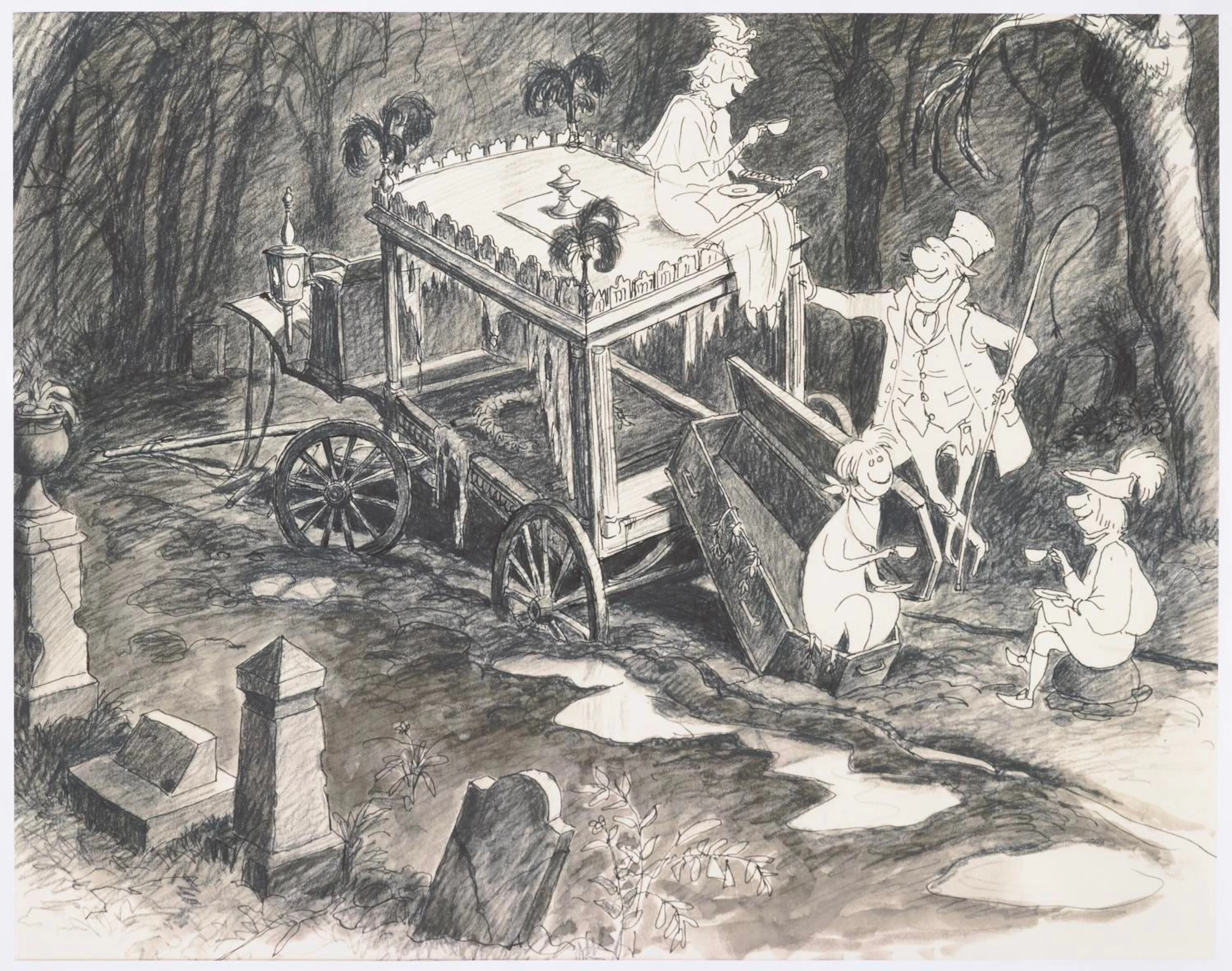 A Haunted Mansion Hearse Marc Davis Concept Print.