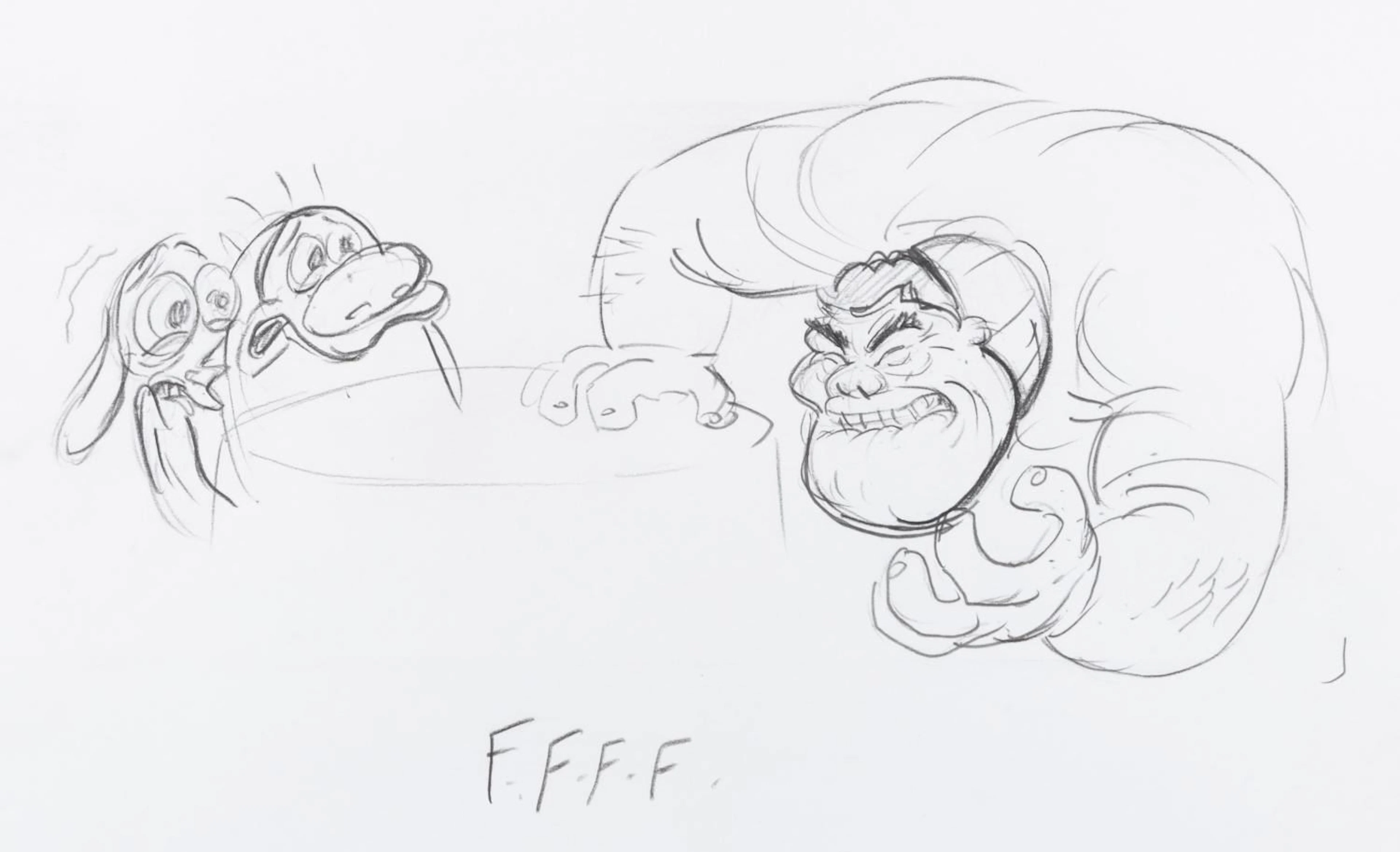 A Ren and Stimpy “Fire Dogs 2” Development Drawing.