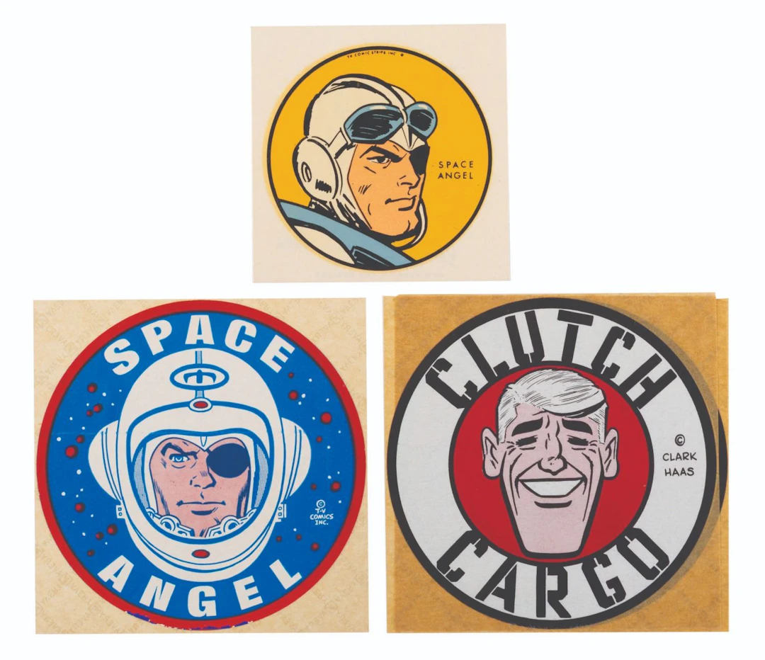 A Set of "Clutch Cargo" and "Space Angel" Stickers.