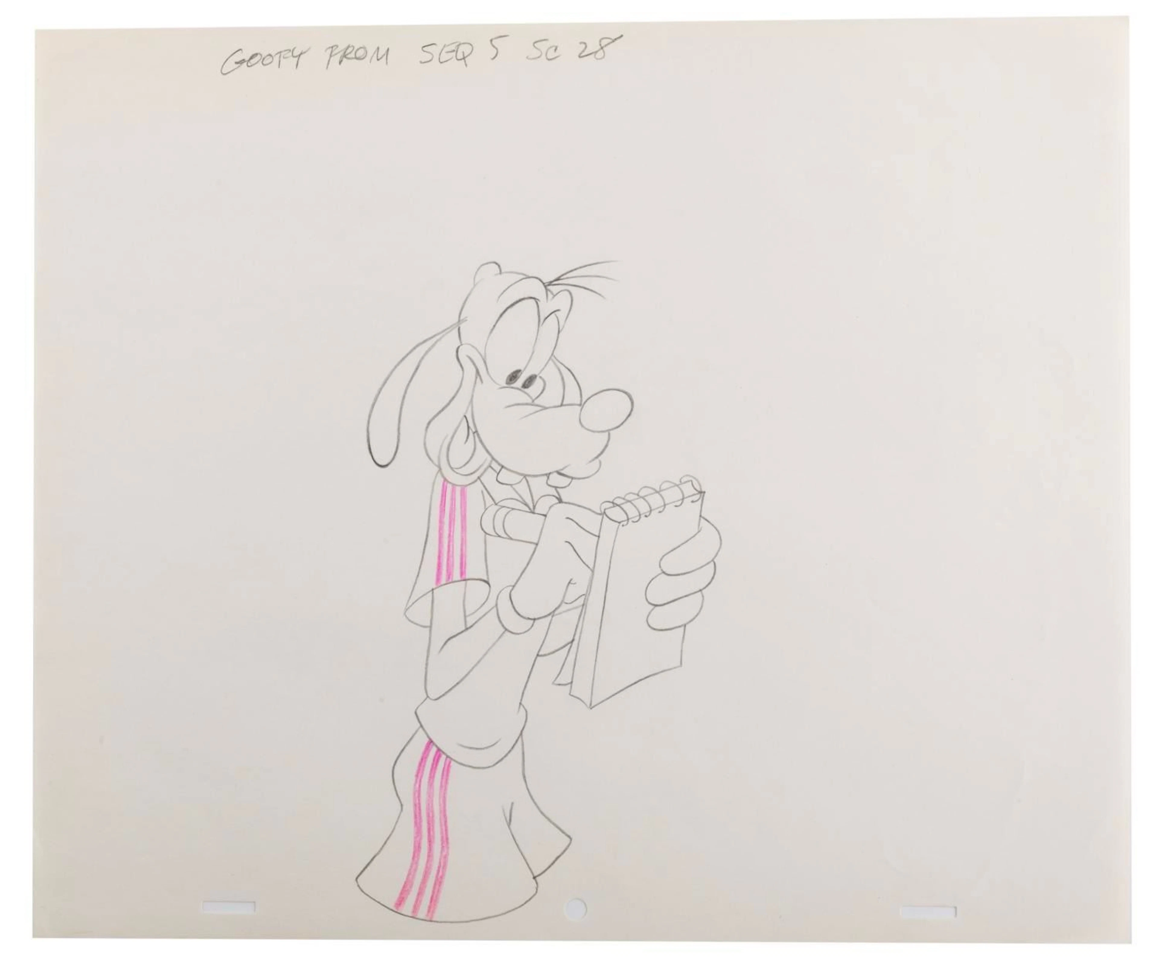 An Original Production Drawing of Goofy.