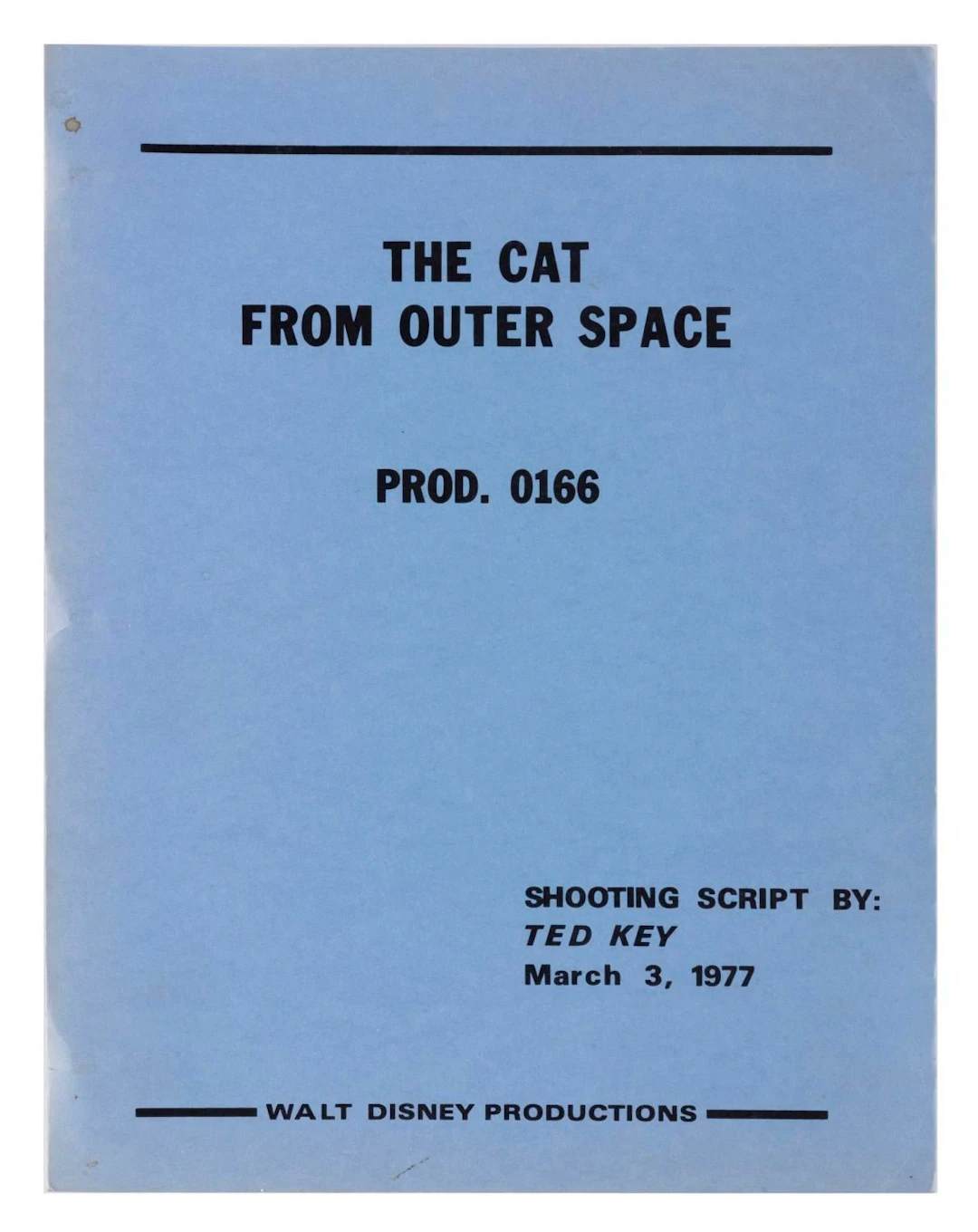 A "The Cat from Outer Space" Script.