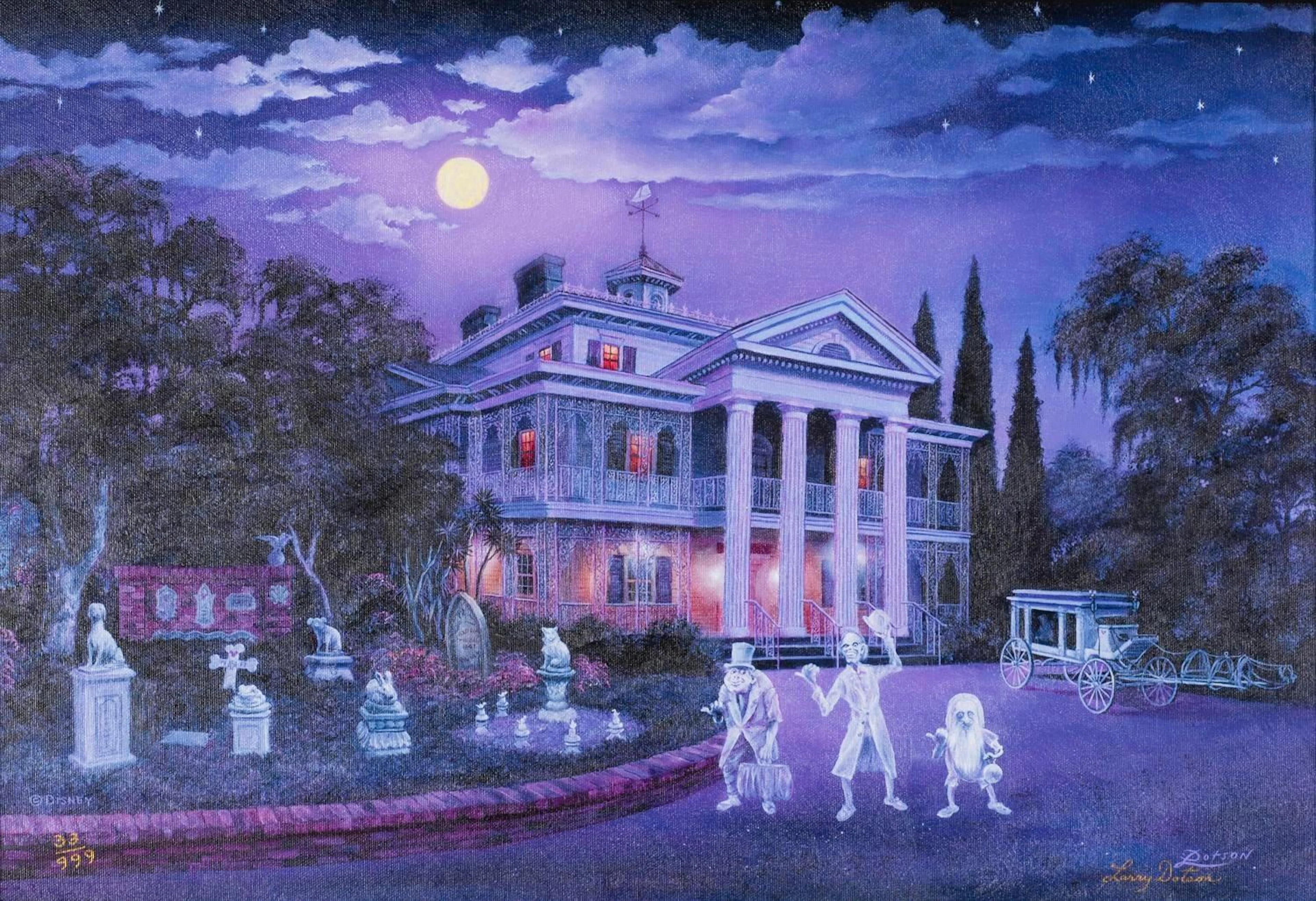 A Haunted Mansion Canvas Print by Larry Dotson.