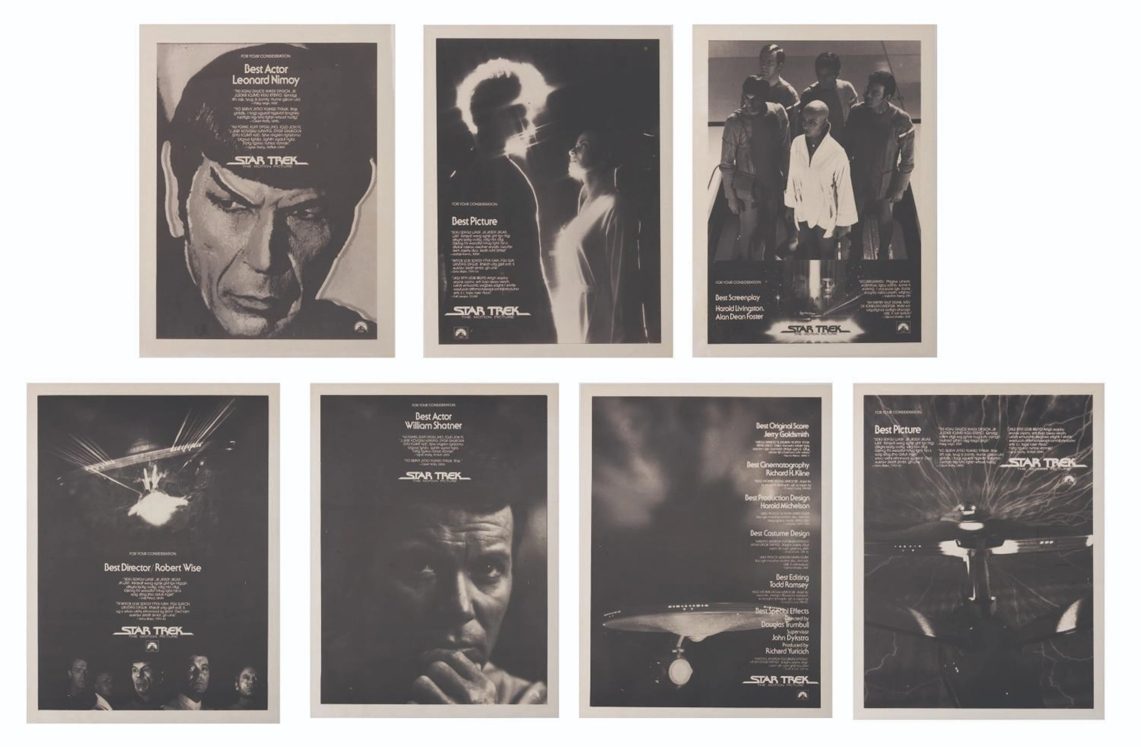 A Collection of "Star Trek: The Motion Picture " Award Ad Layouts.