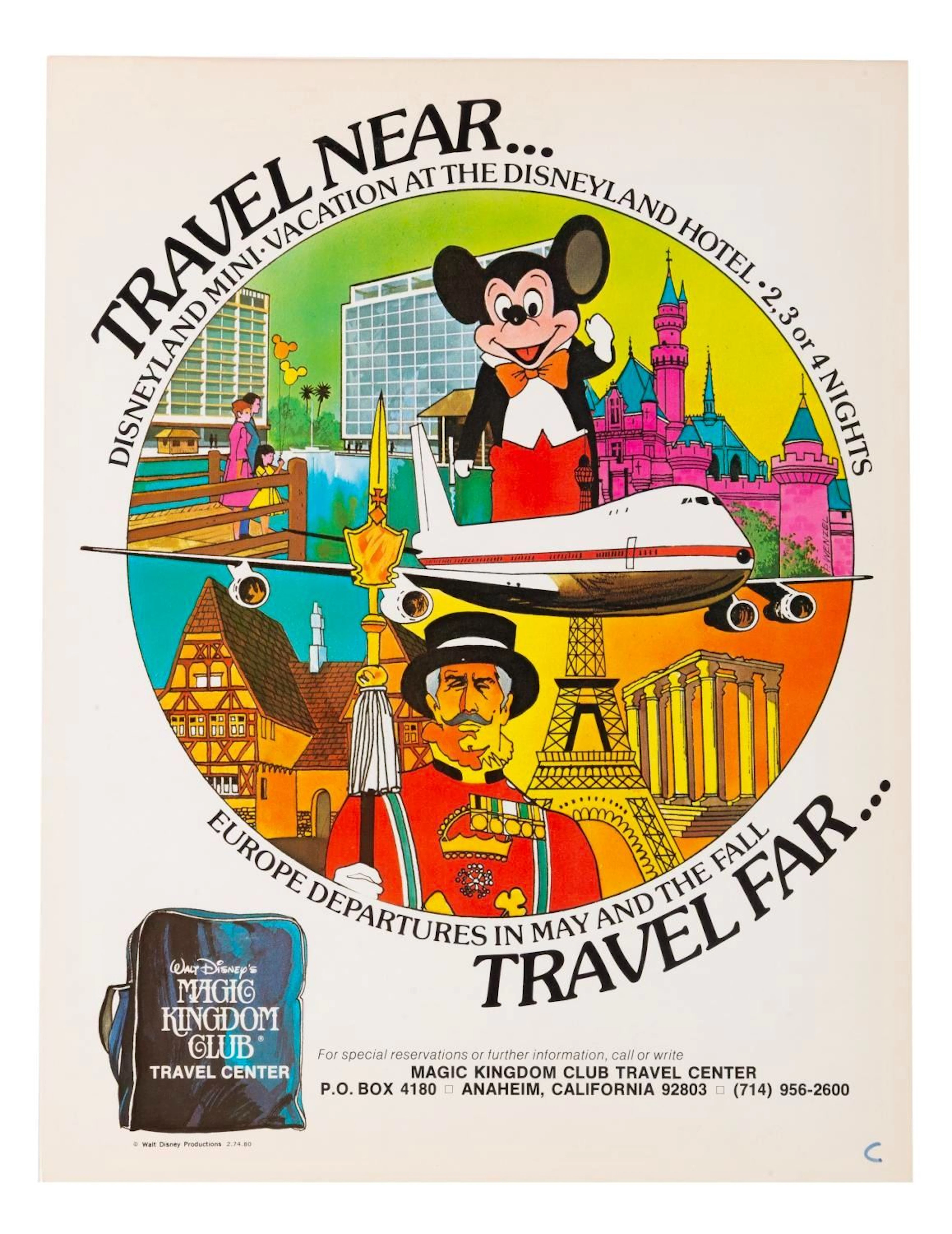 A Disneyland Magic Kingdom Club Travel Poster.