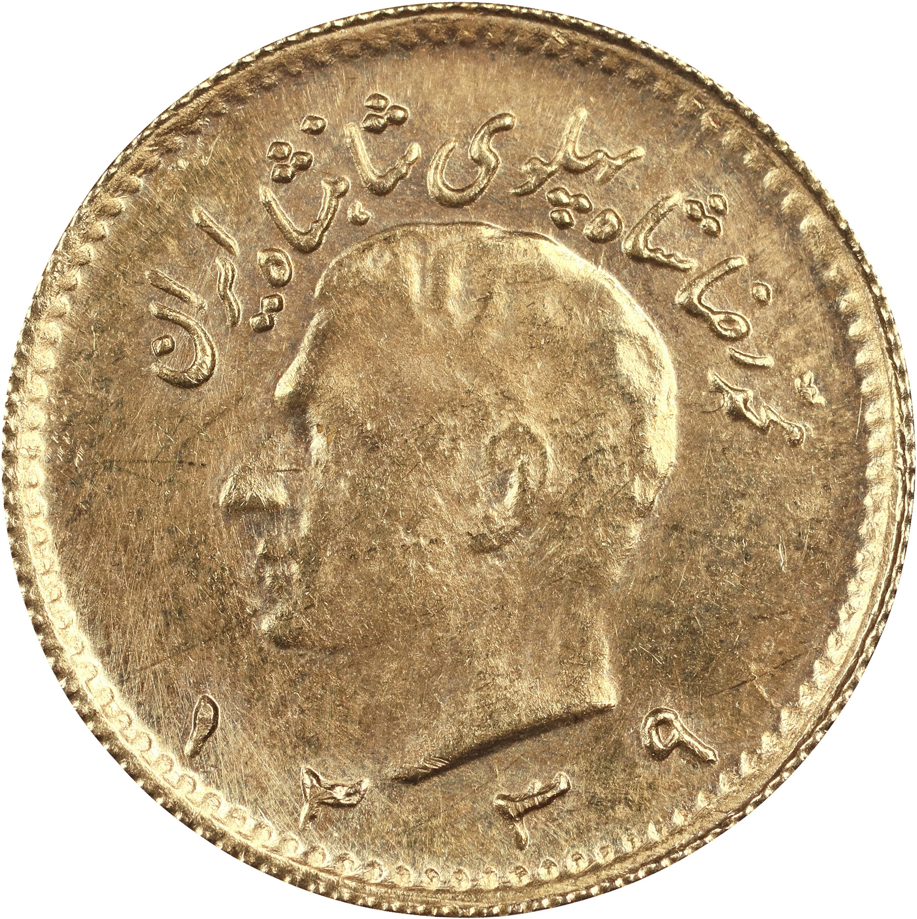 (0.059 oz, 1.835 g AGW). Iran. Gold 1/4 Pahlavi.