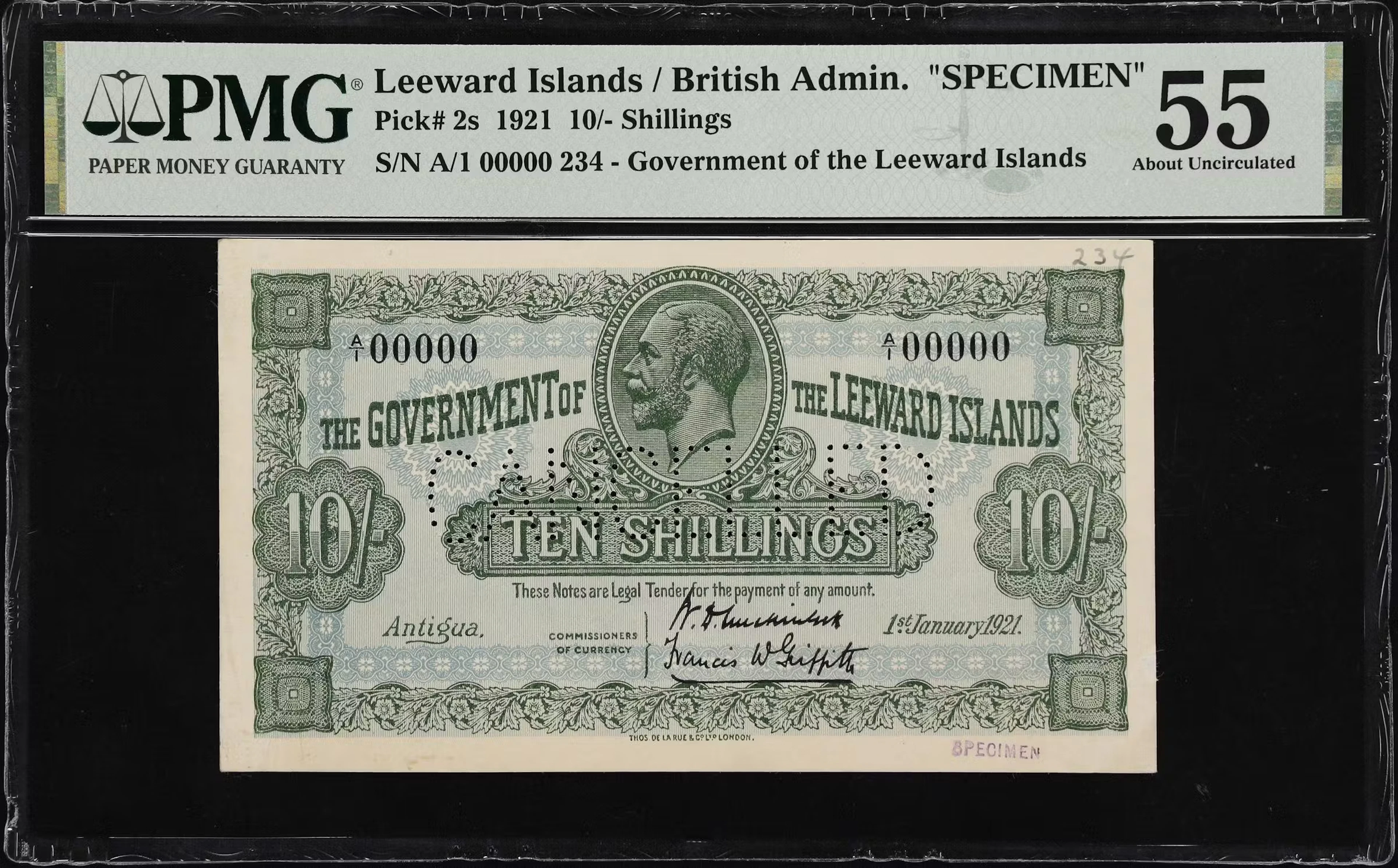 LEEWARD ISLANDS. Government of the Leeward Islands. 10 Shillings
