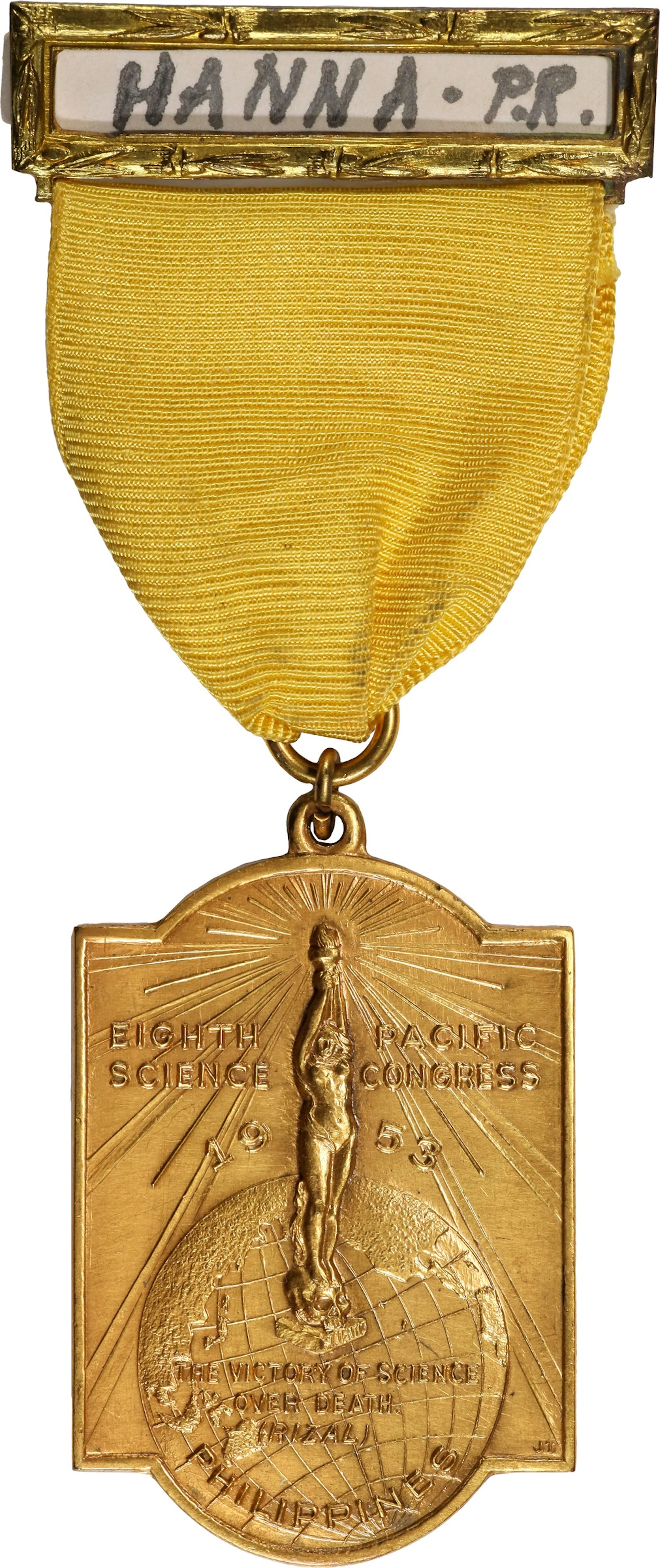 PHILIPPINES. Eighth Pacific Science Congress Gilt Bronze Medal, 1953.