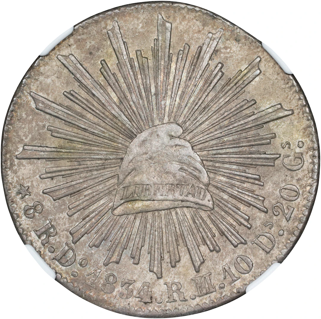 MEXICO. 8 Reales, 1834-Do RM/L. Durango Mint. NGC AU-55.