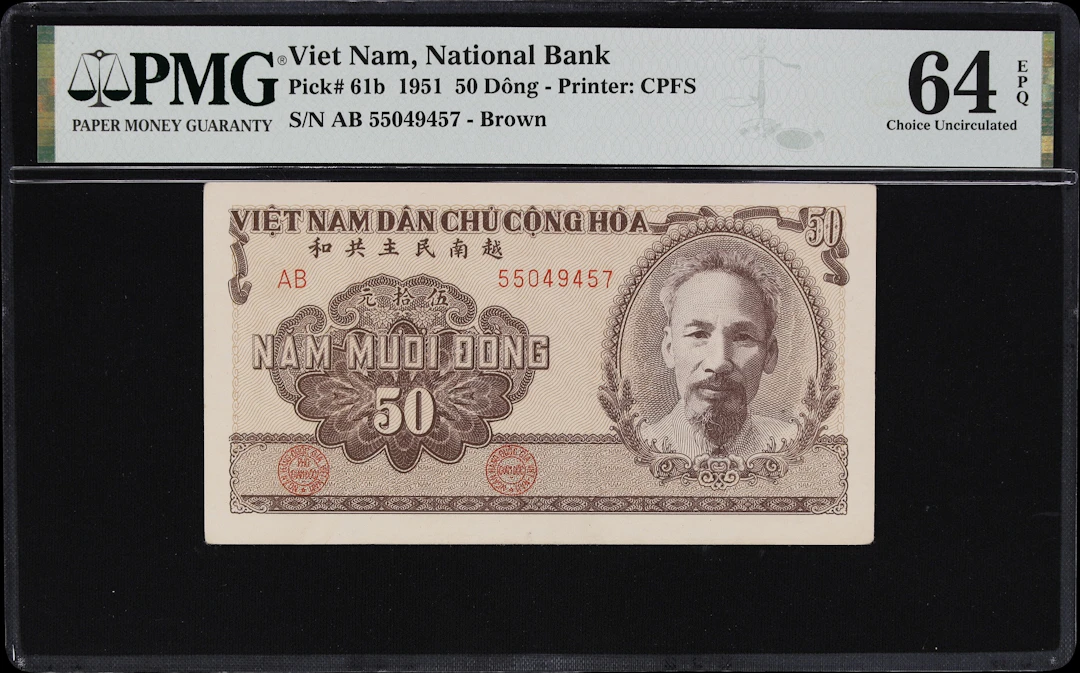 VIETNAM. National Bank of Vietnam. 50 Dong, 1951. P-61b. PMG Choice
