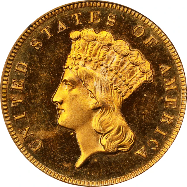 1886 Three-Dollar Gold Piece. JD-1. Rarity-4. Proof-64 (PCGS). OGH.