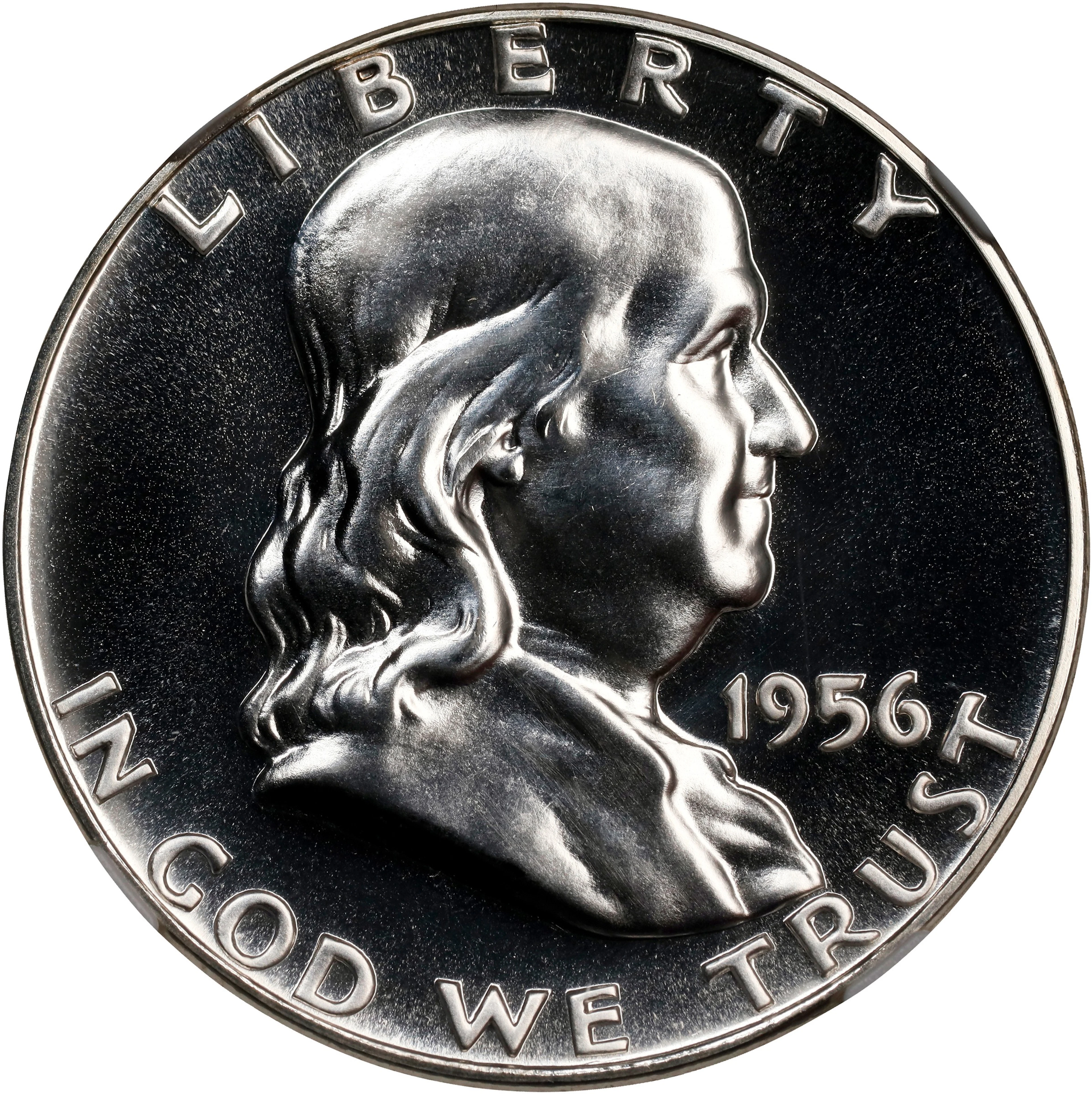 1956 Franklin Half Dollar. Type I Reverse. FS-901. Proof-68 (NGC).