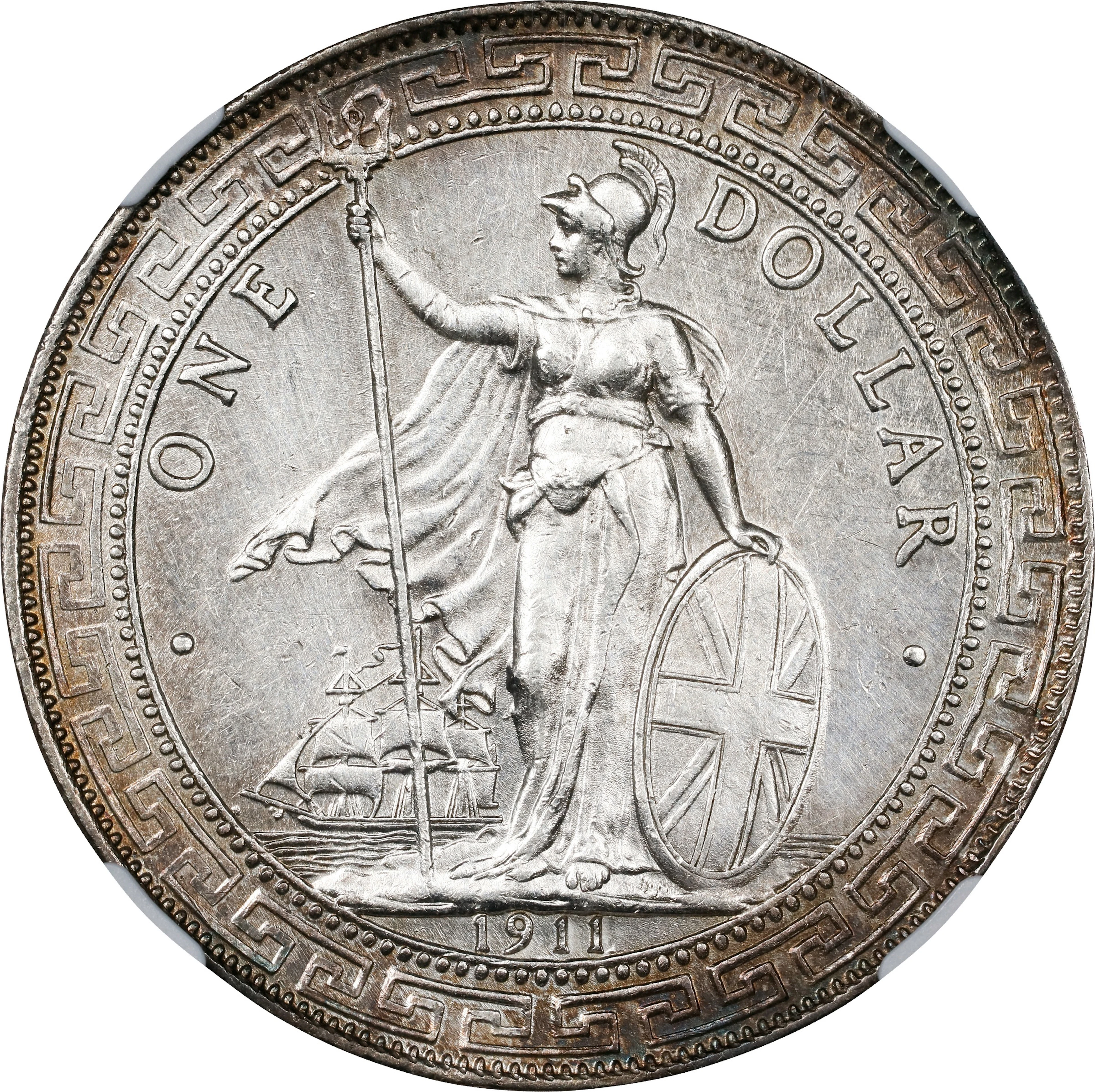 GREAT BRITAIN. Trade Dollar, 1911-B. Bombay Mint. George V. NGC Unc