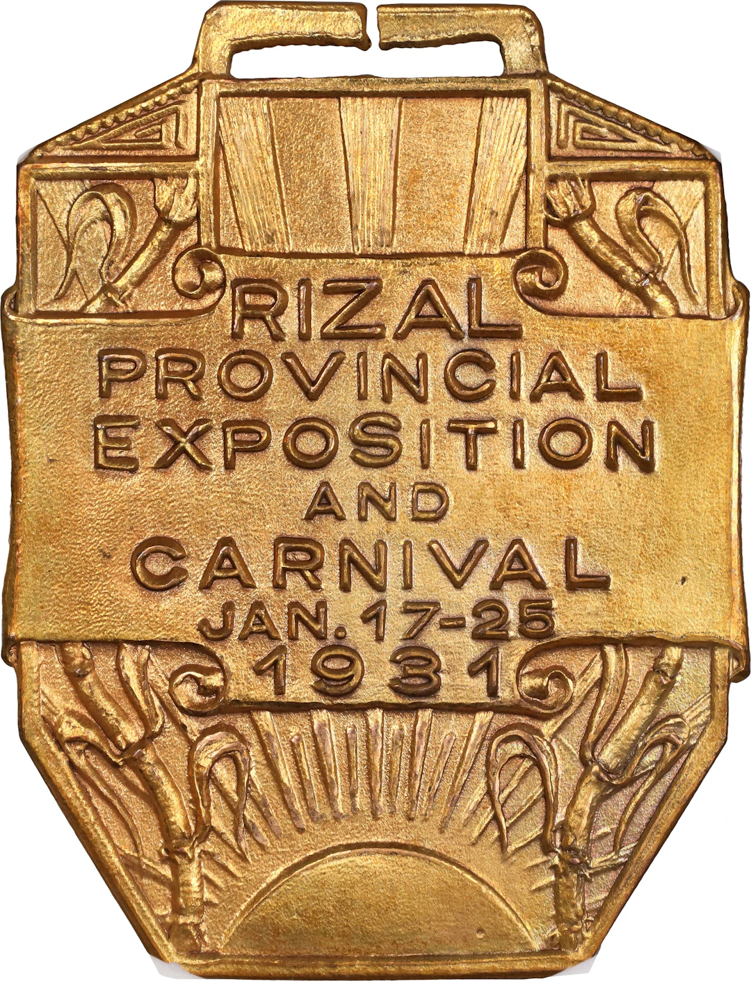 PHILIPPINES. Rizal. Provincial Exposition and Carnival Gilt Bronze