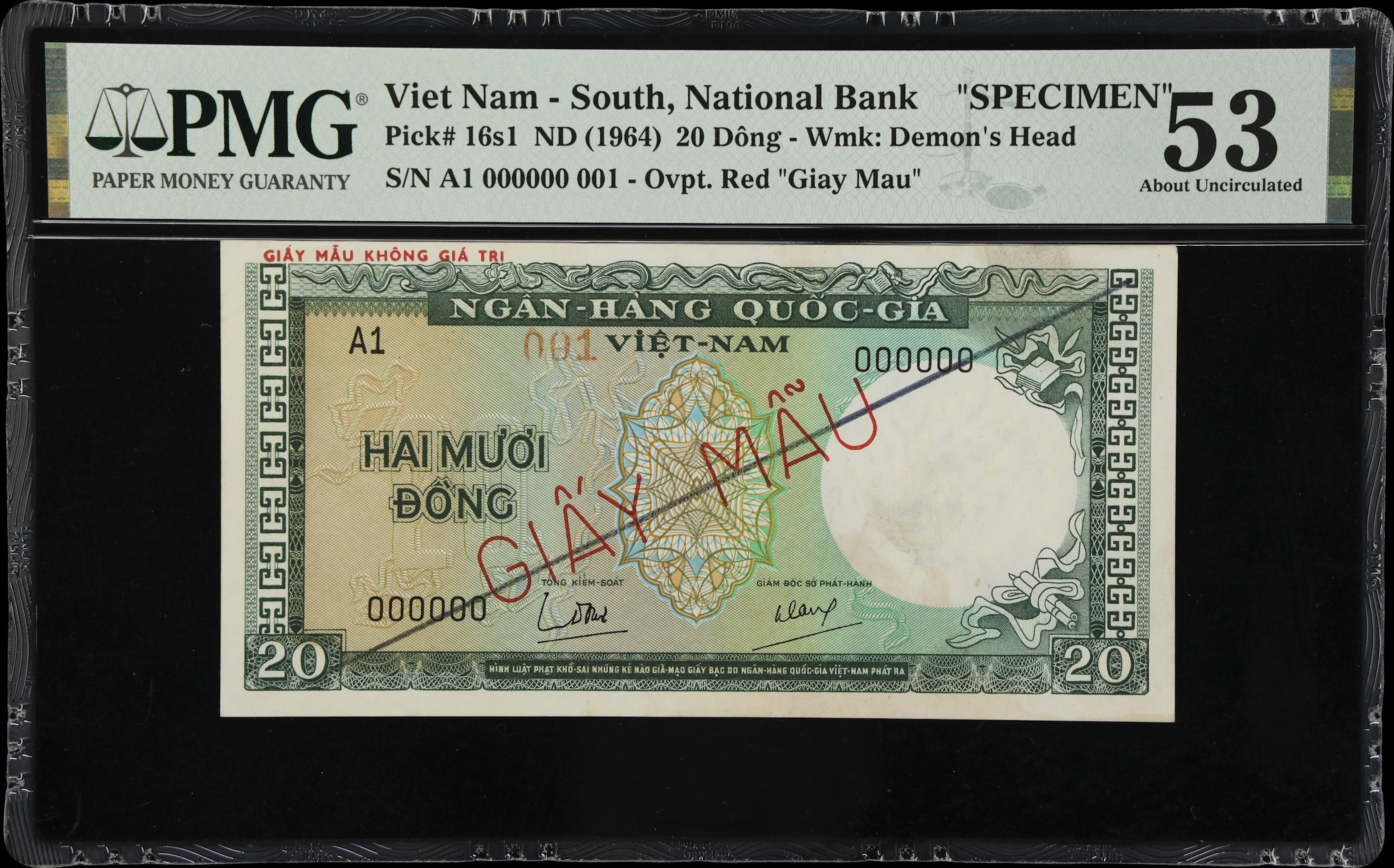 VIETNAM, SOUTH. National Bank of Vietnam. 20 Dong, ND (1964). P-16s1.