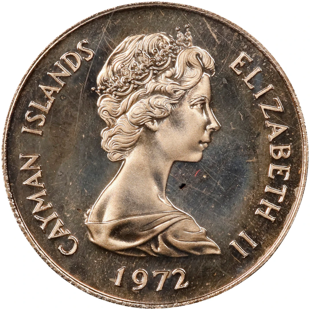 CAYMAN ISLANDS. 25 Dollars, 1972. Ottawa Mint. Elizabeth II. GEM PROOF.