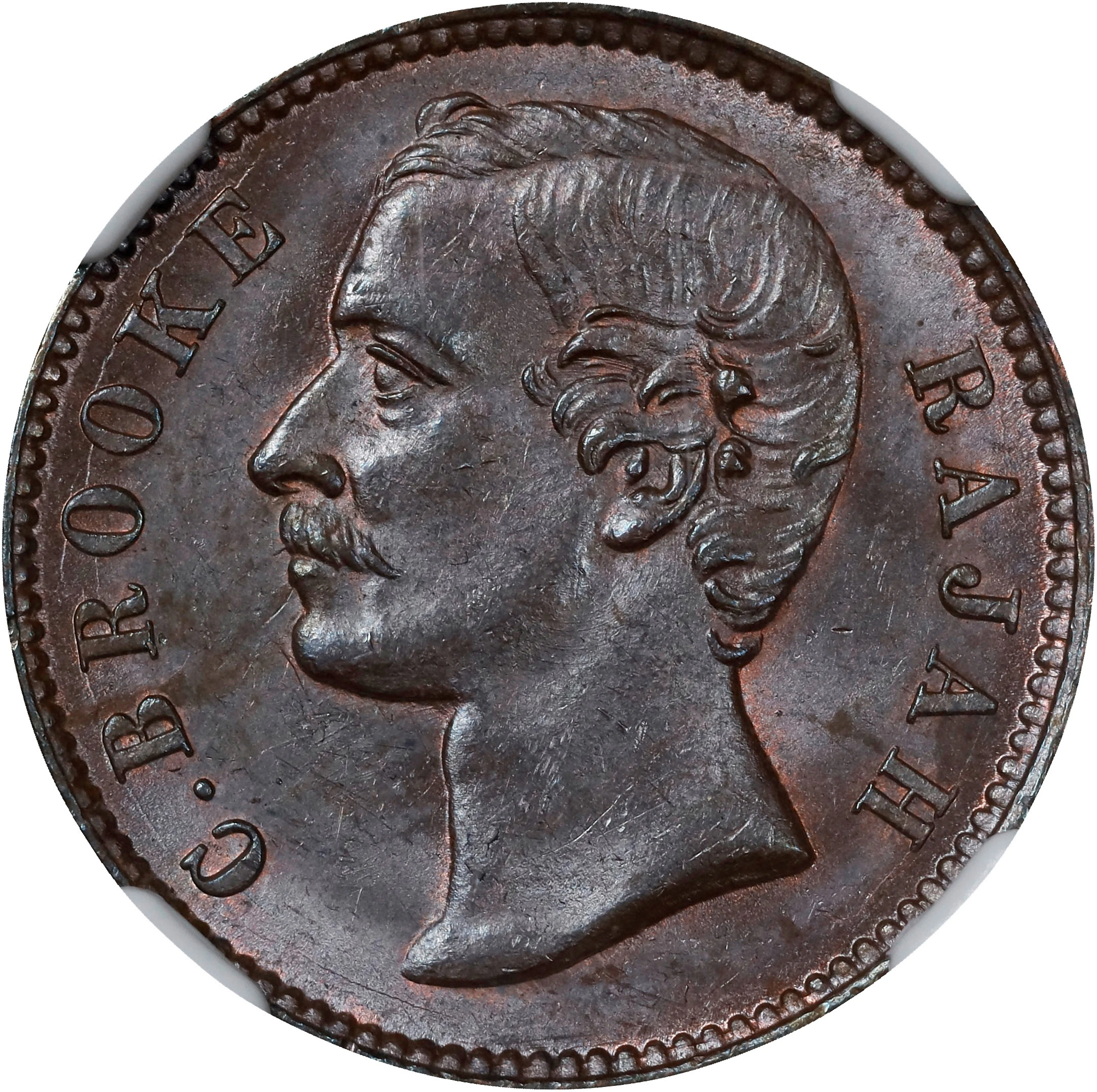 SARAWAK. 1/2 Cent, 1870. Birmingham (Heaton) Mint. Charles J. Brooke.