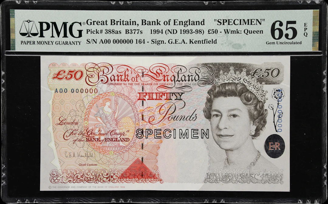 GREAT BRITAIN. Bank of England. 50 Pounds, 1994 (ND 1993-98). P-388as.