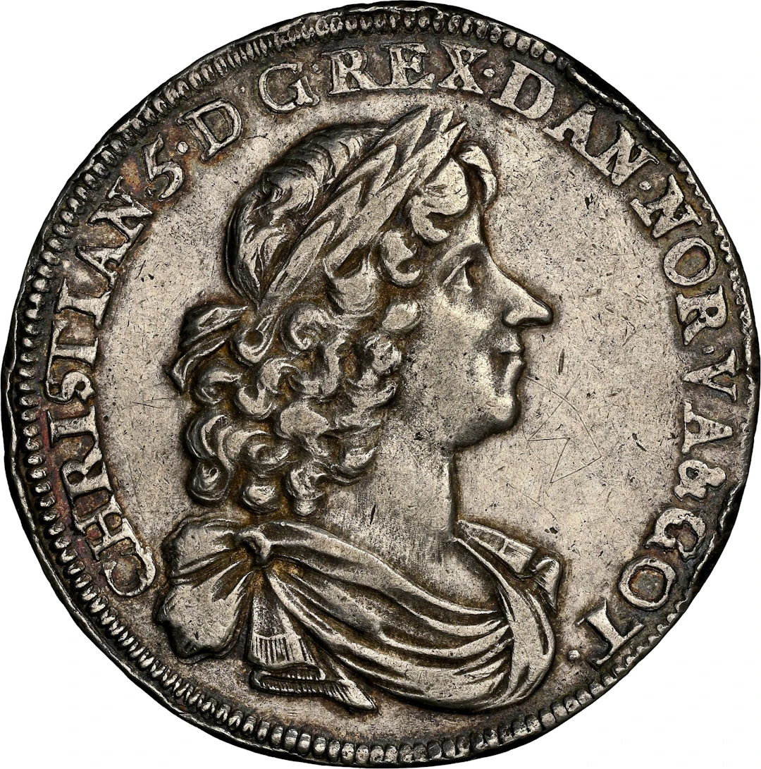 NORWAY. 2 Speciedaler, 1678. Christiania Mint. Christian V. NGC AU