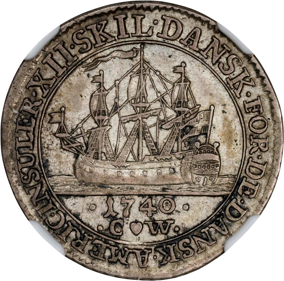 (◊) DANISH WEST INDIES. 12 Skilling, 1740. Copenhagen Mint. Christian