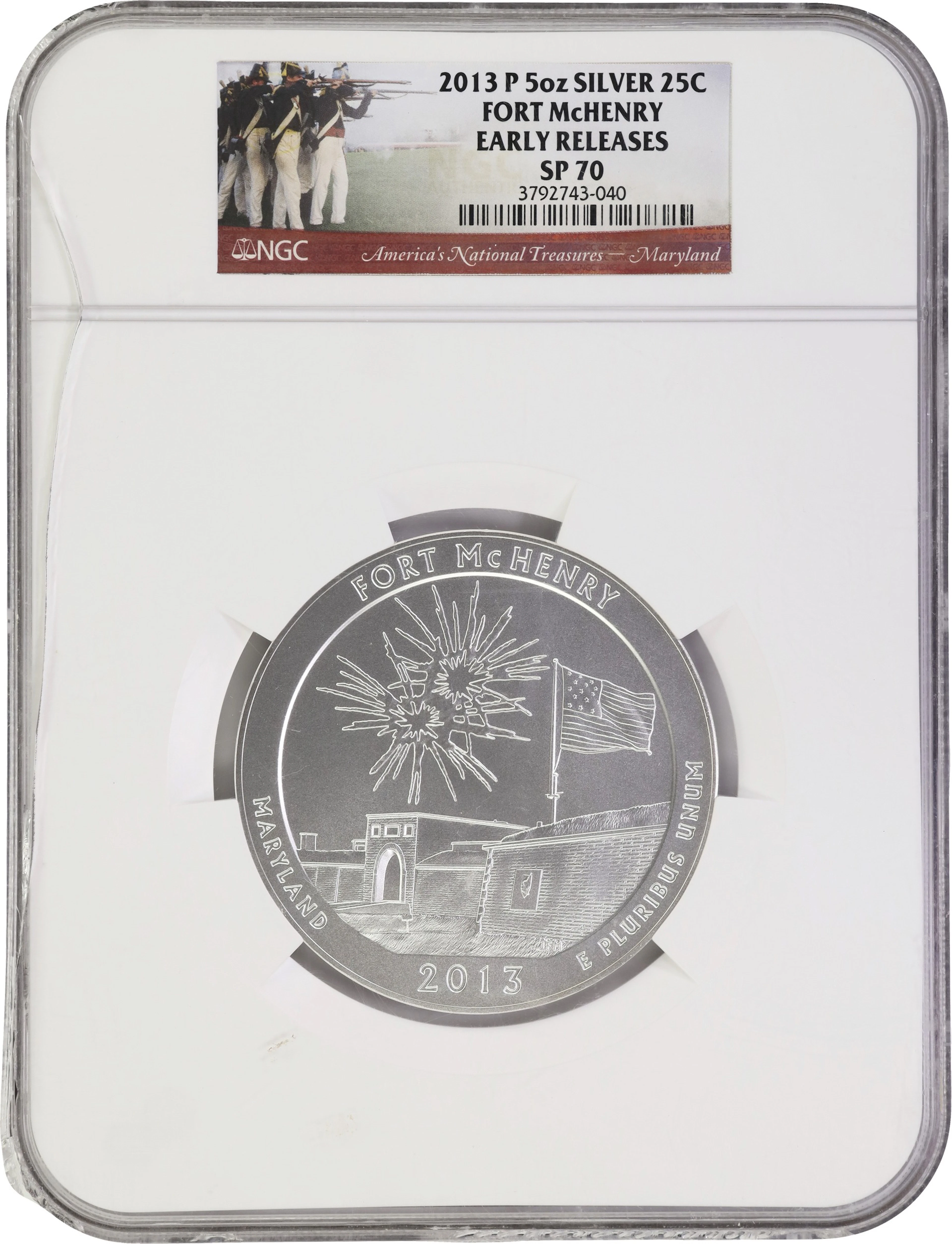 (5 oz, 155.52 g ASW). 2013-P Fort McHenry America the Beautiful 5
